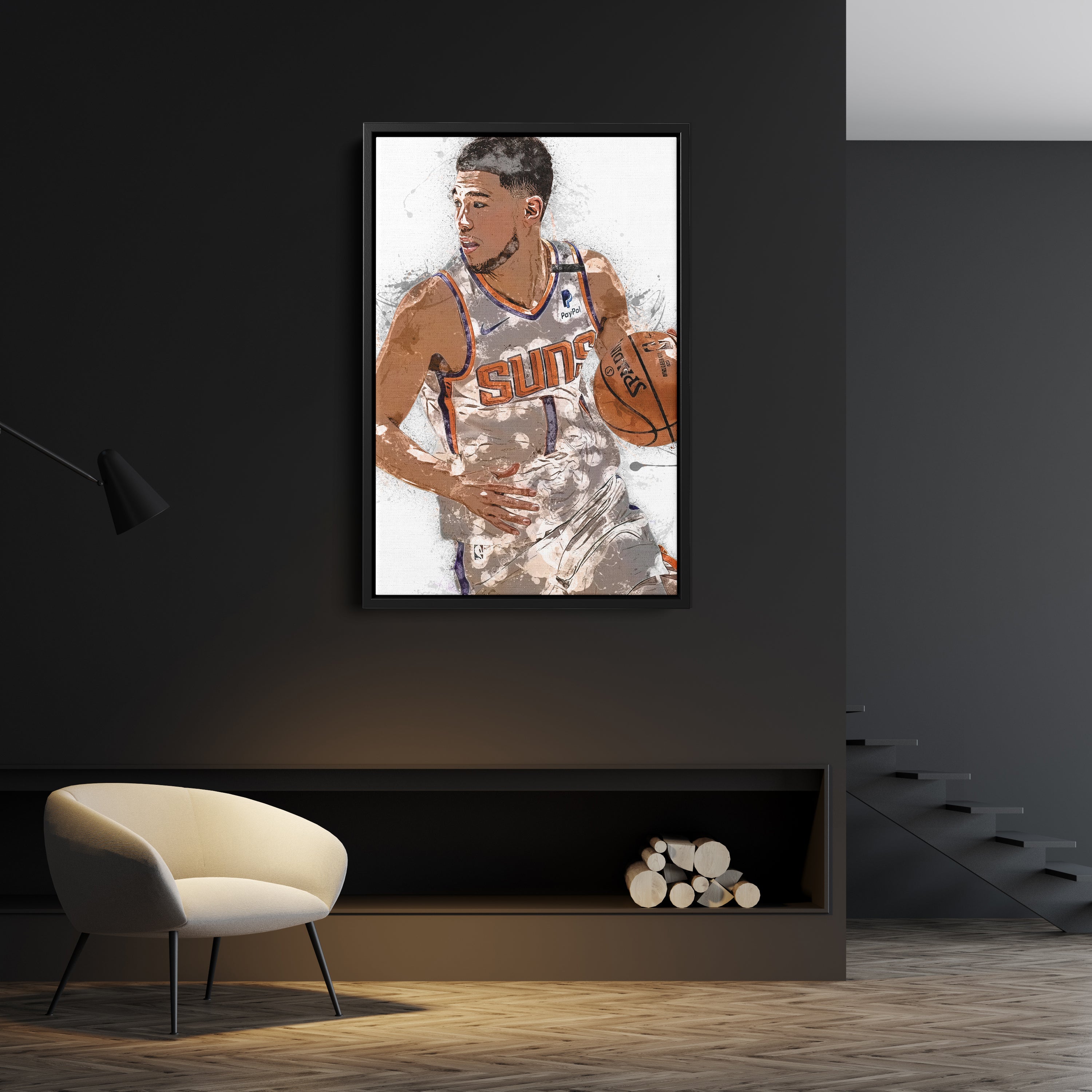 Devin Booker Canvas Art – Phoenix Suns Superstar Wall Decor