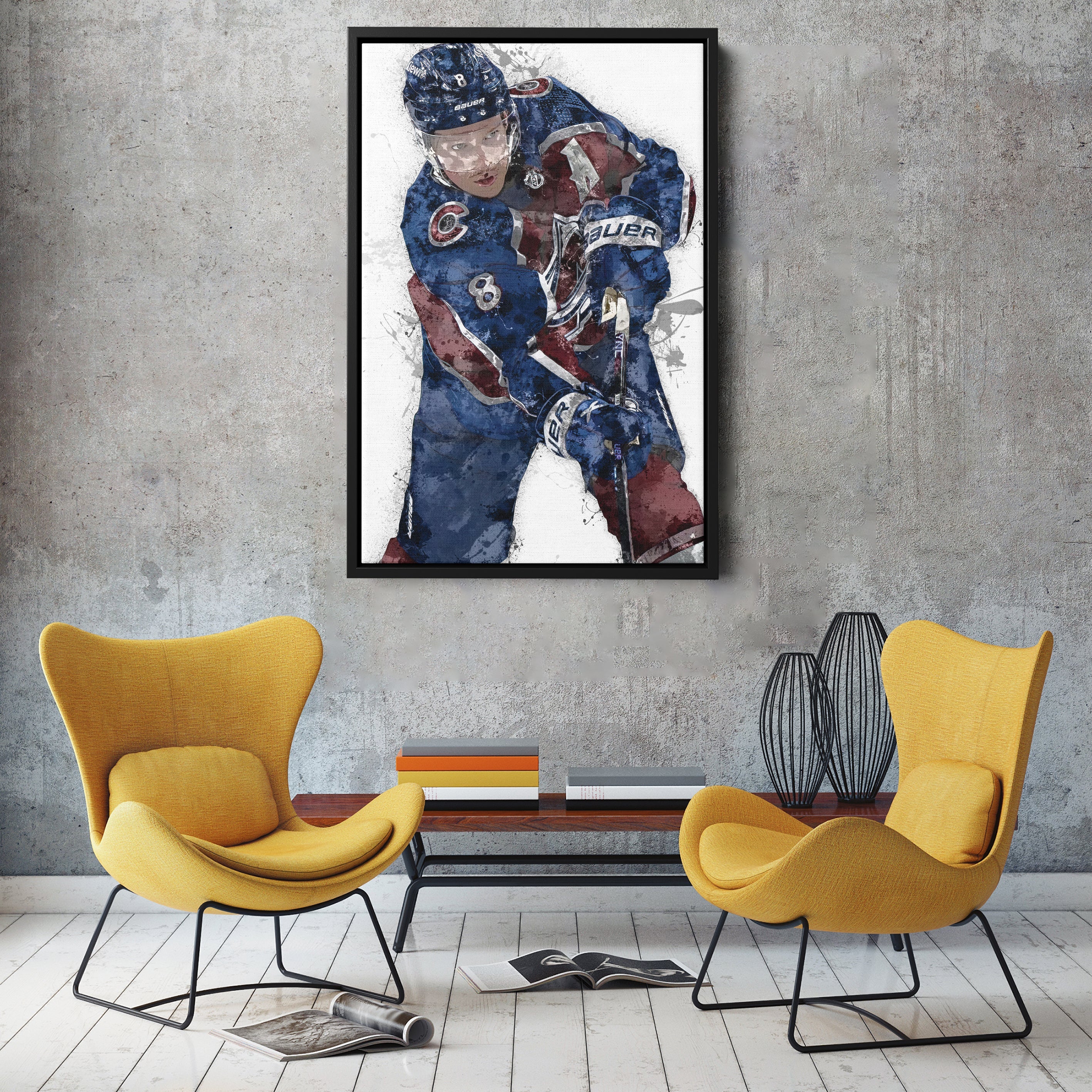 Cale Makar Canvas Art – Colorado Avalanche Wall Decor