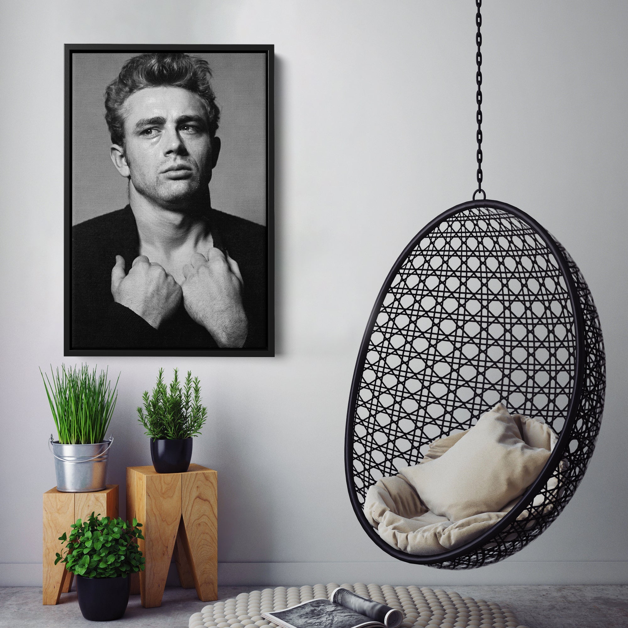 James Dean Canvas – Classic Hollywood Wall Art Gift for Film Buffs and Icon Lovers