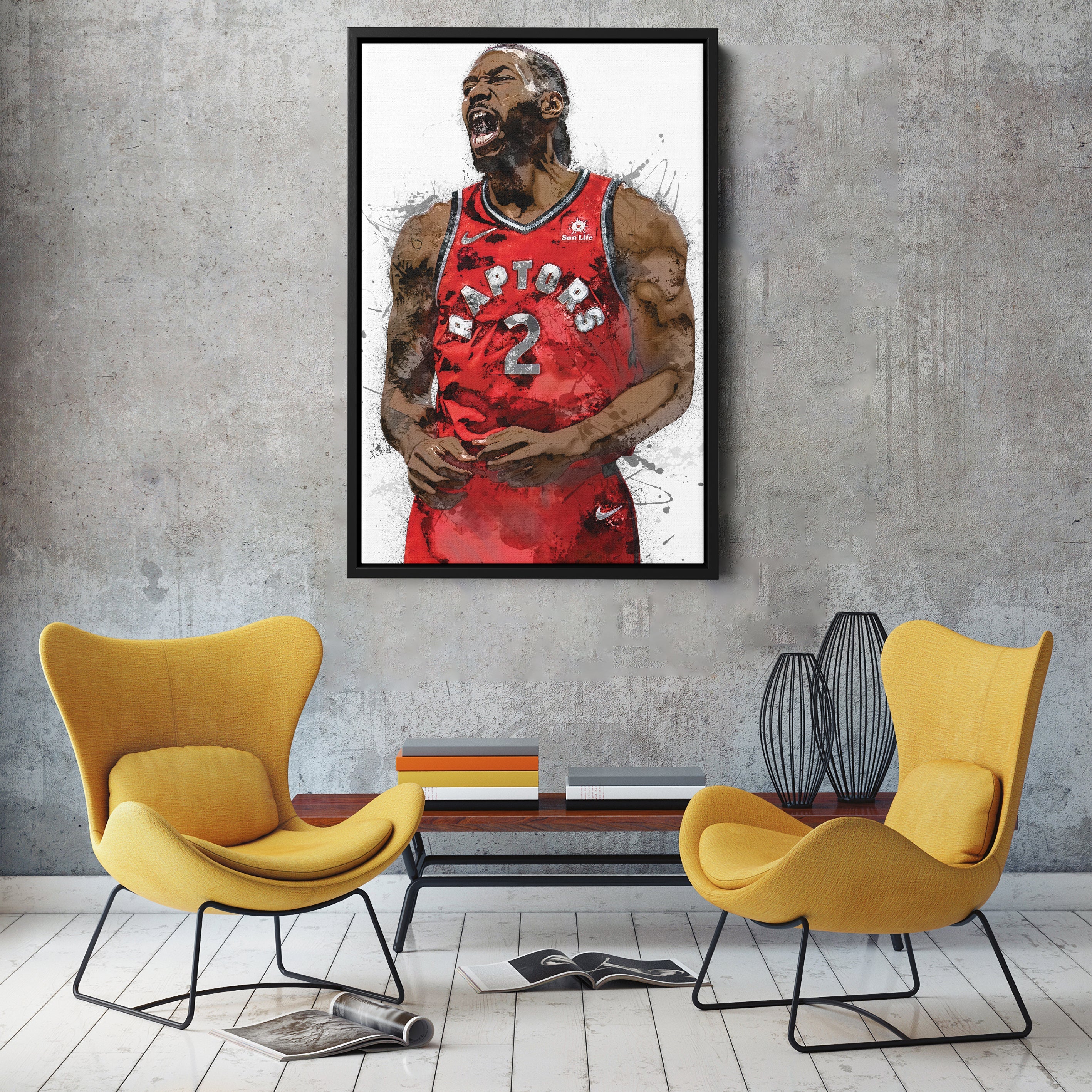 Kawhi Leonard Canvas Art – Toronto Raptors Wall Decor
