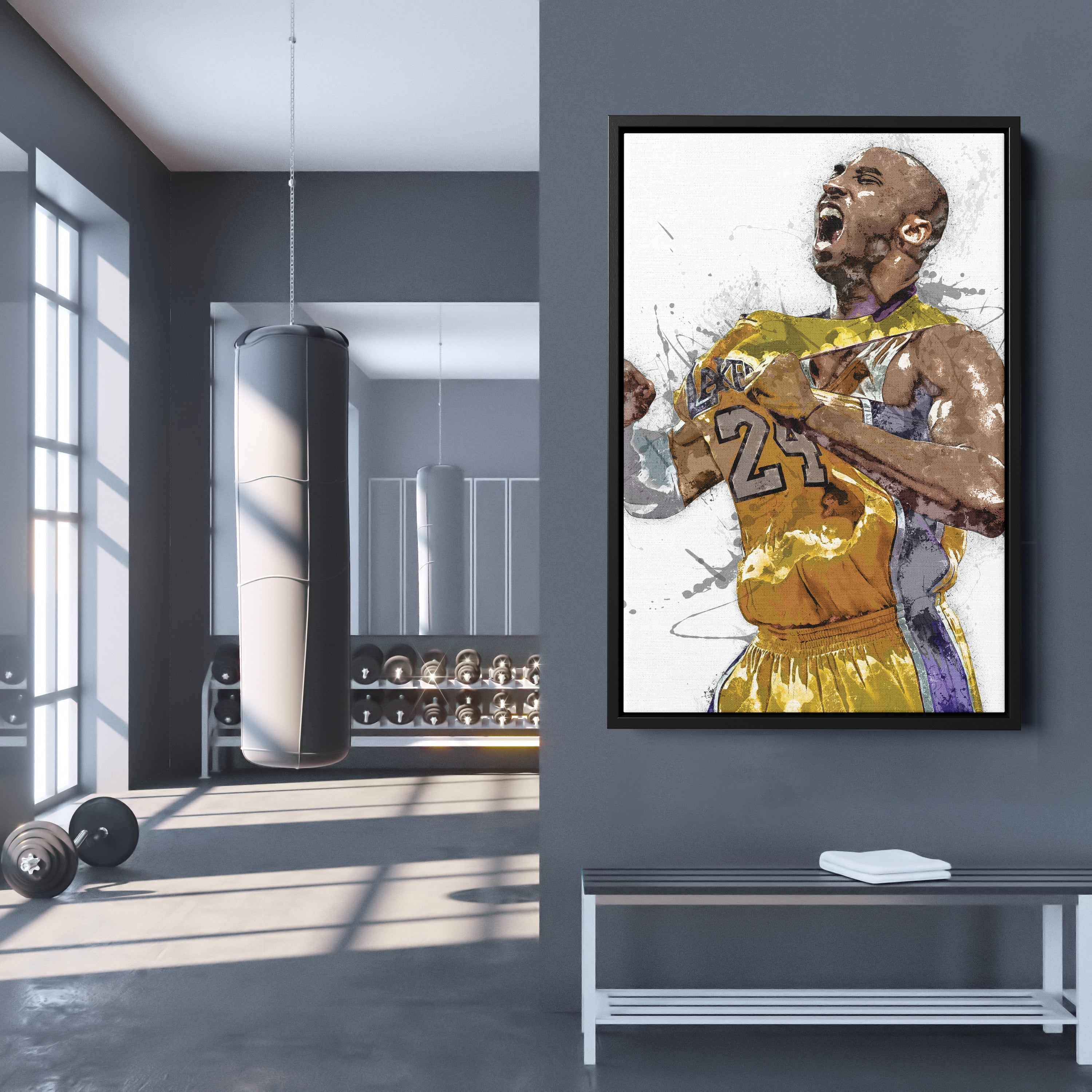 Kobe Bryant Canvas Art – Lakers Basketball Wall Decor