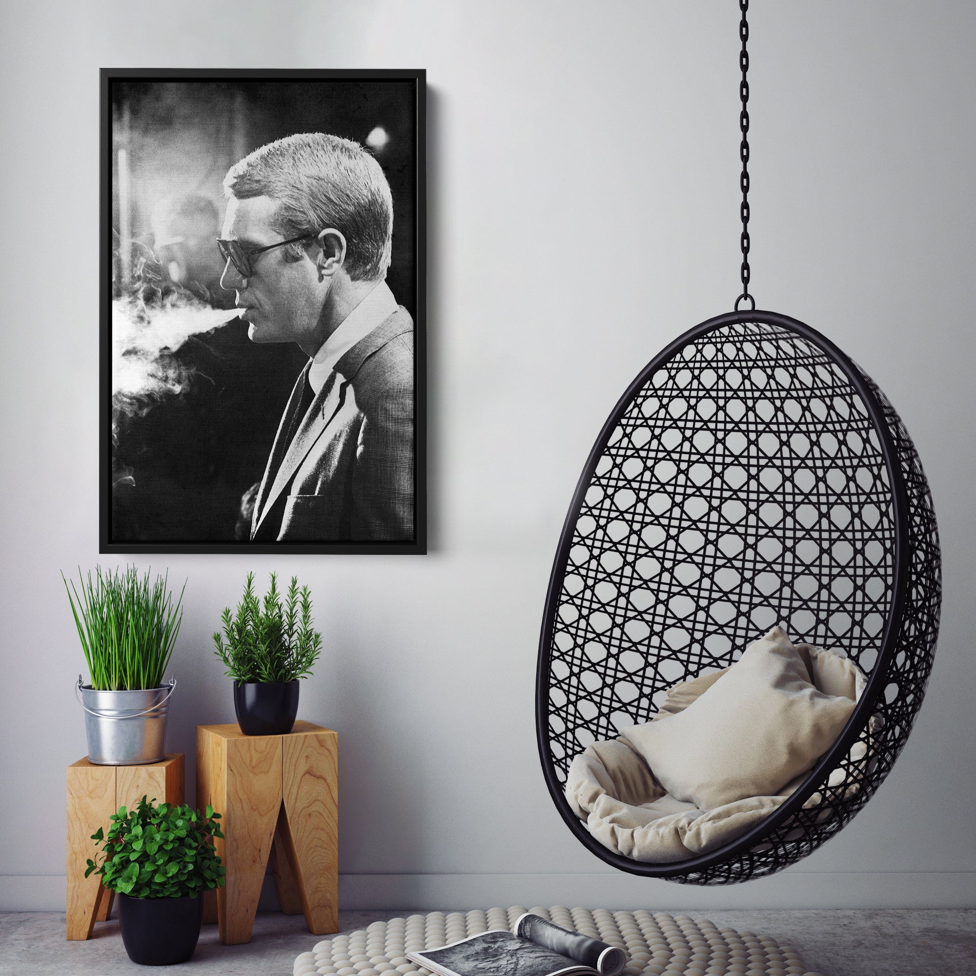 Steve McQueen Canvas Art – Classic Actor Wall Decor