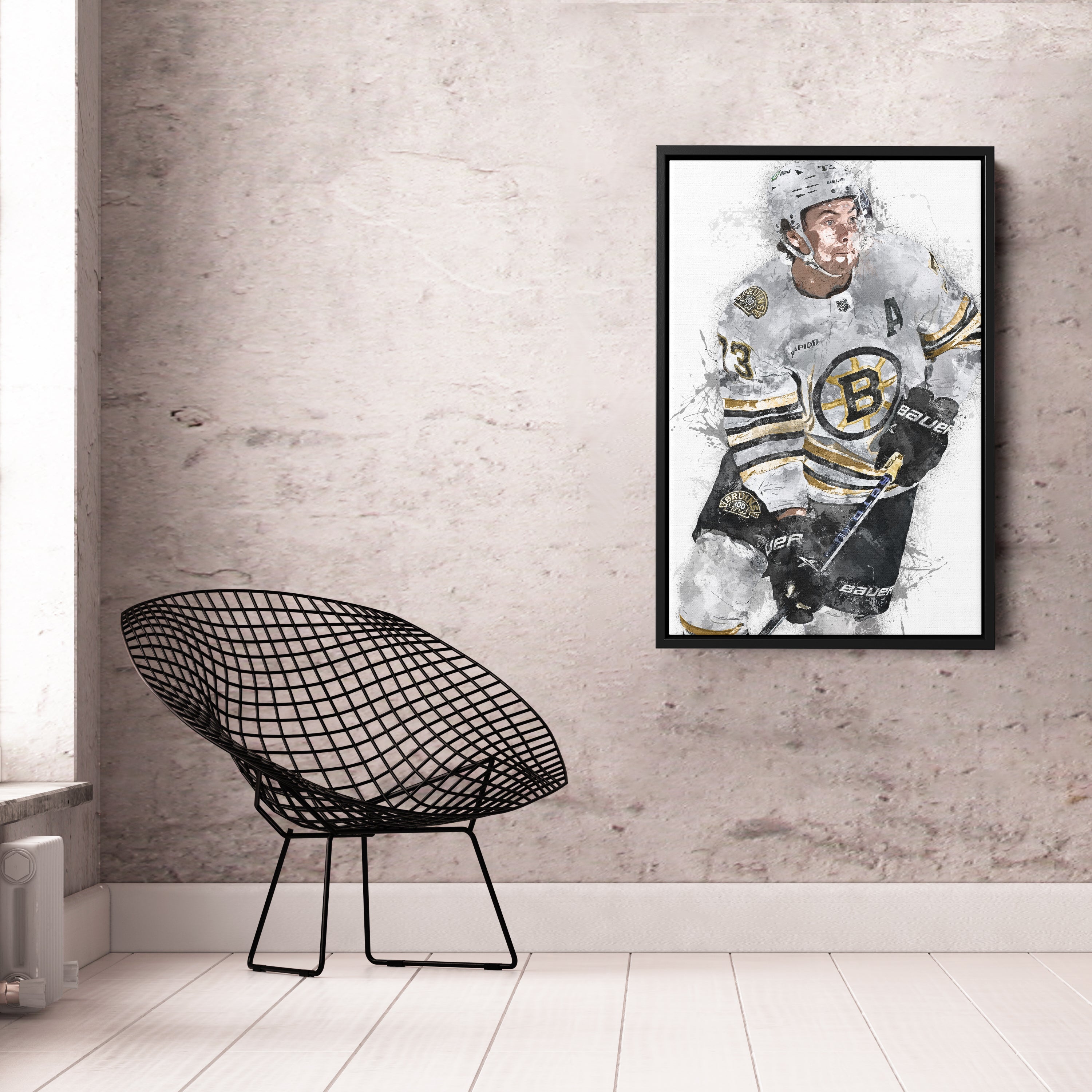 Charlie McAvoy Canvas Art – Boston Bruins Wall Decor