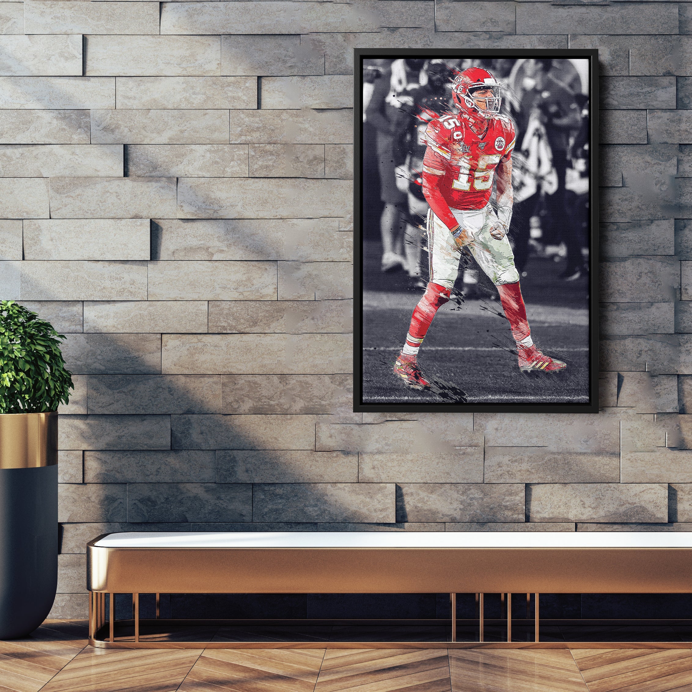 Patrick Mahomes Canvas Art – Chiefs Celebration Wall Decor