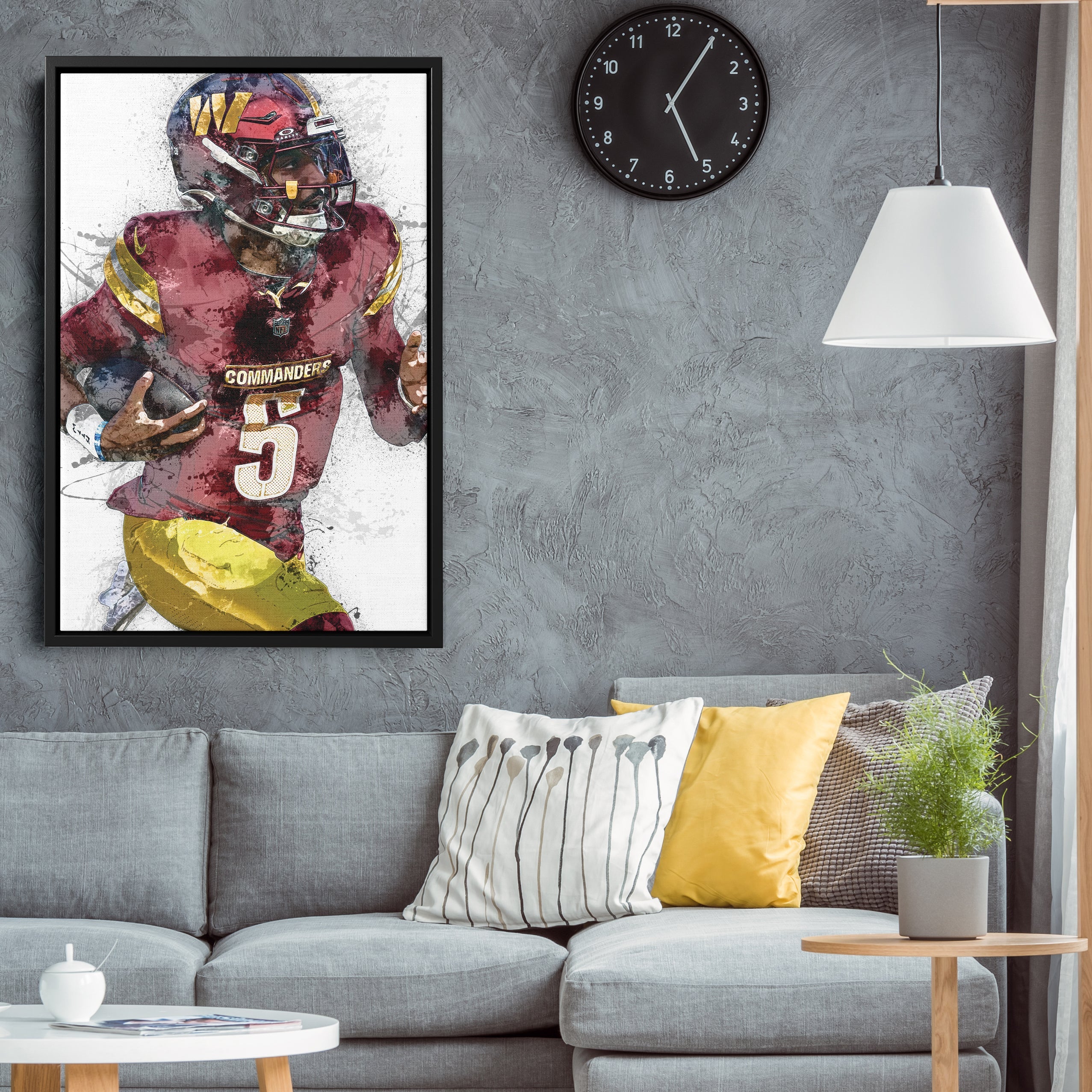 Jayden Daniels Canvas Art – Washington Commanders Wall Decor