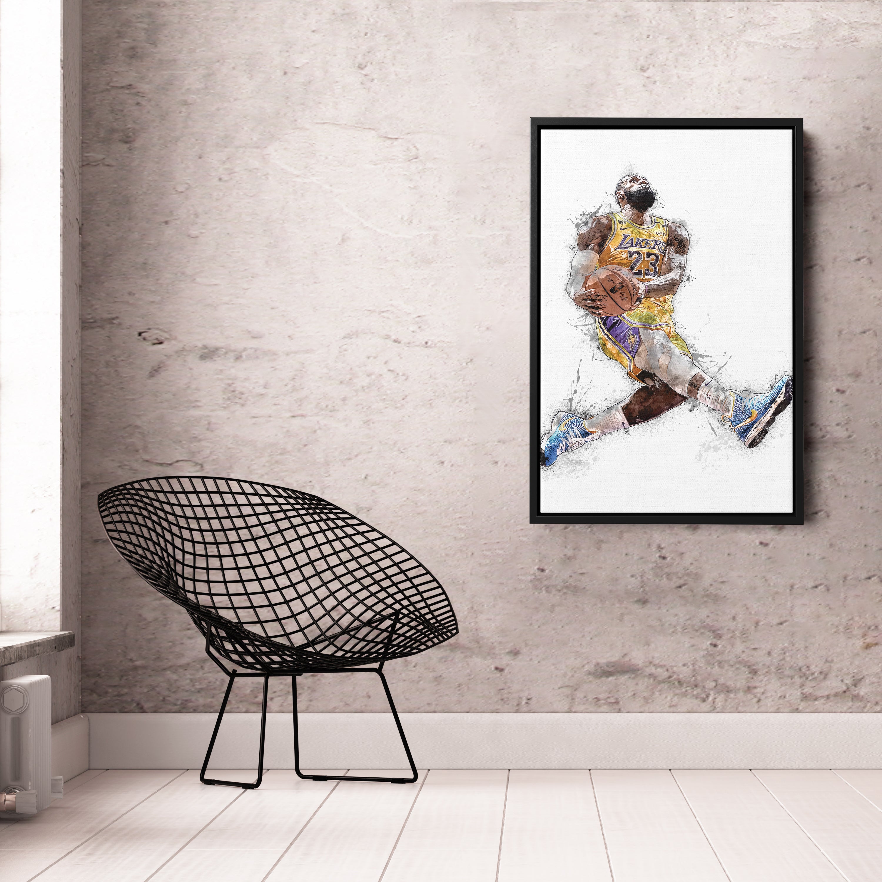 LeBron James Dunk Canvas Art – Los Angeles Lakers Wall Decor
