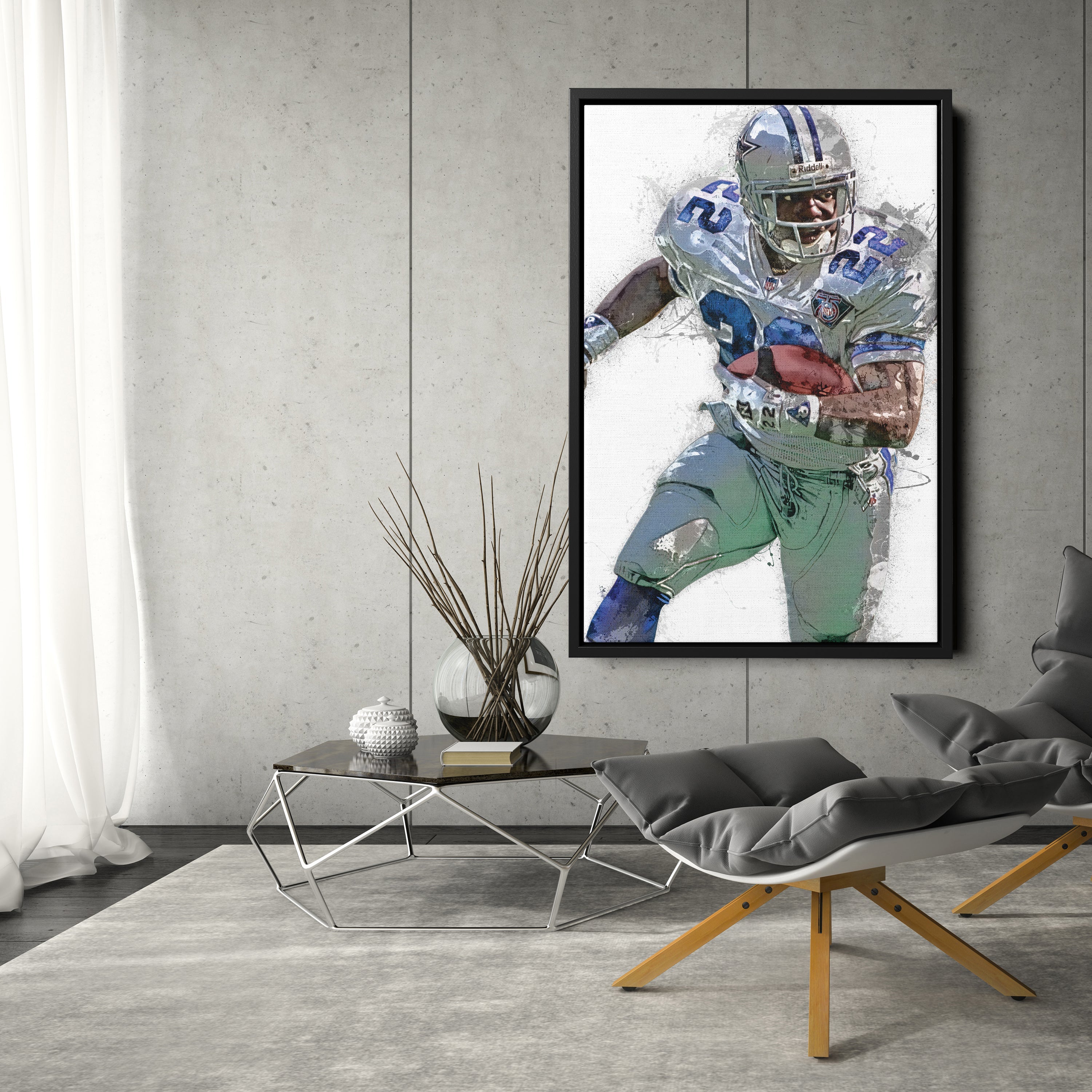 Emmitt Smith Canvas Art – Dallas Cowboys Wall Decor