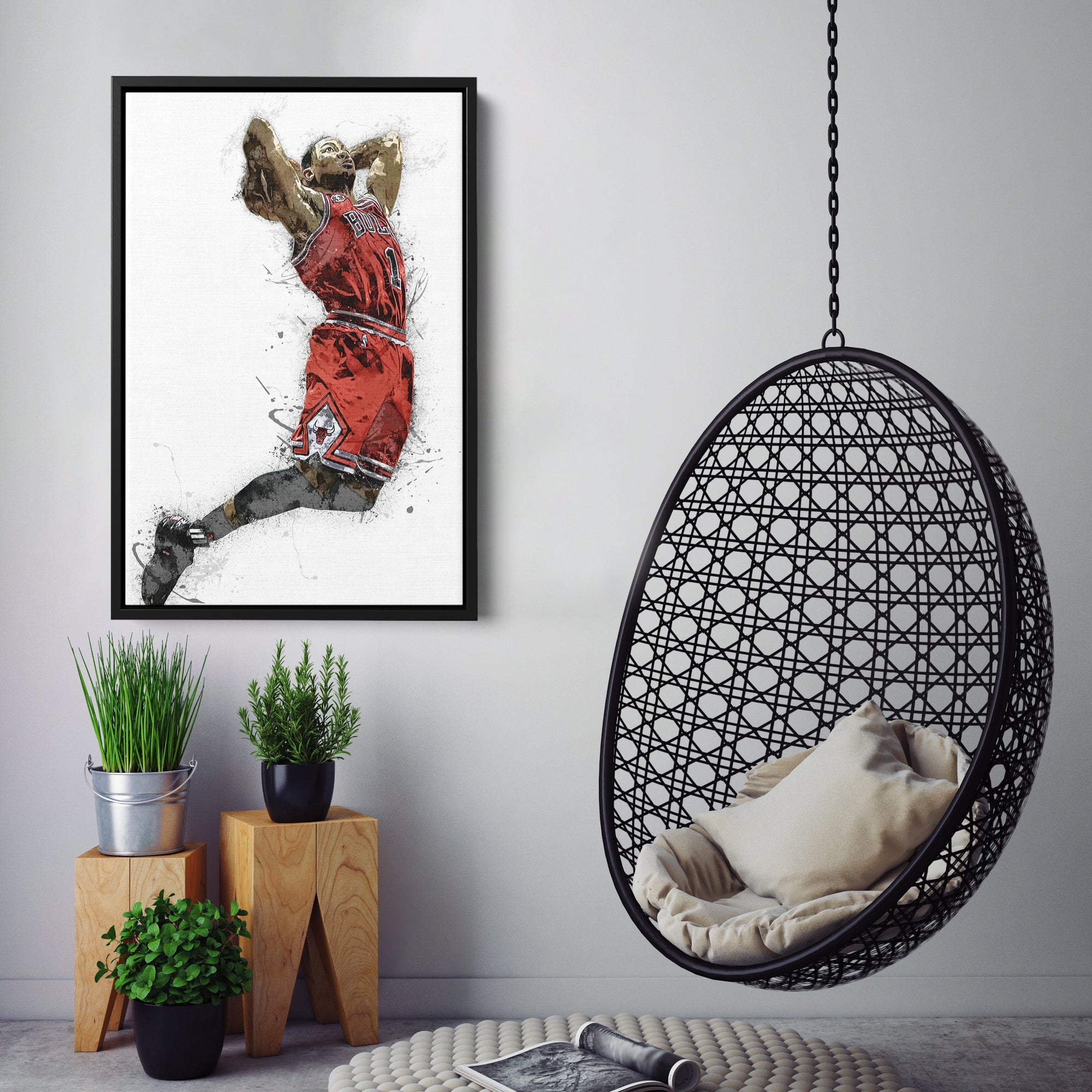 Derrick Rose Canvas Art – Chicago Bulls Wall Decor