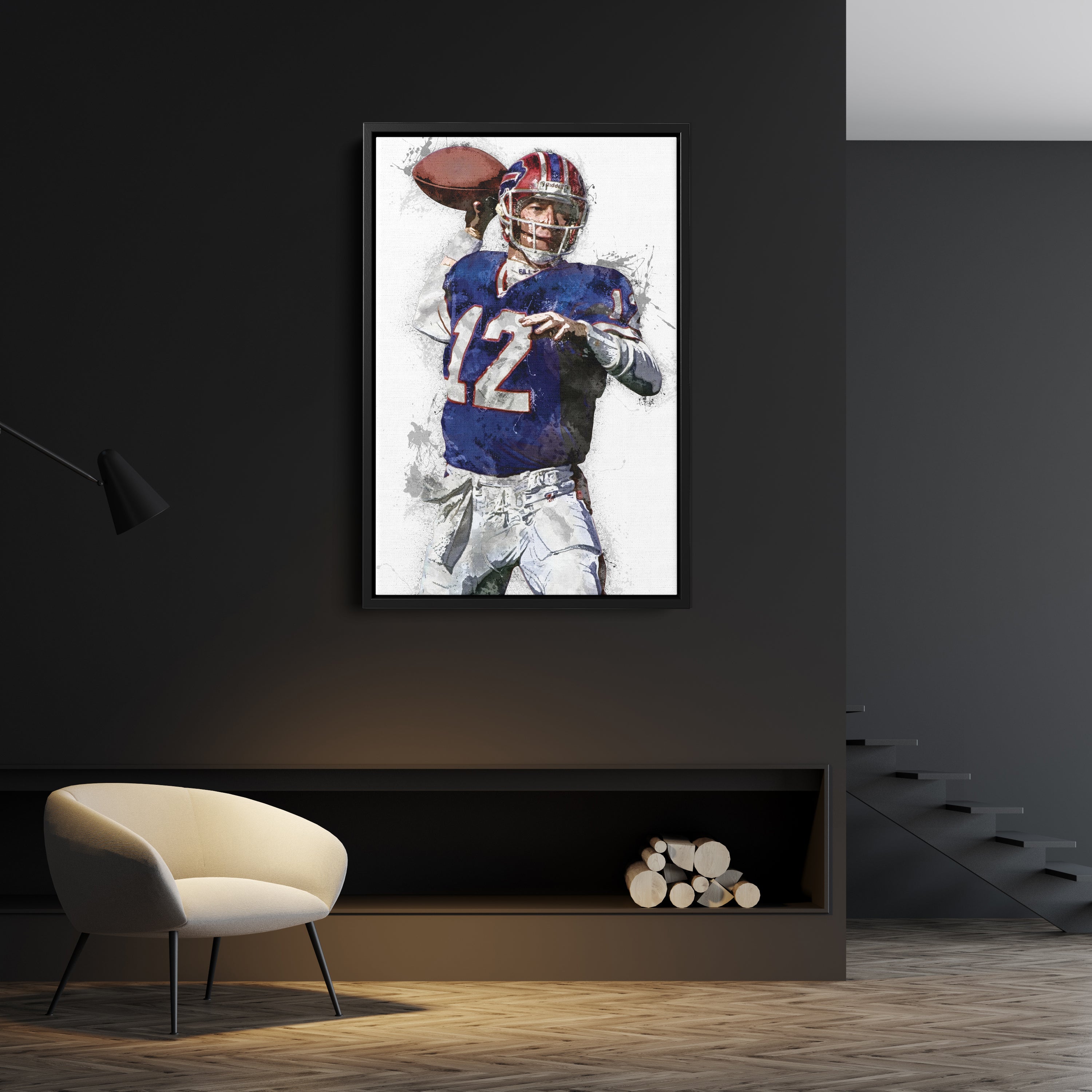 Jim Kelly Canvas Art – Buffalo Bills Wall Decor