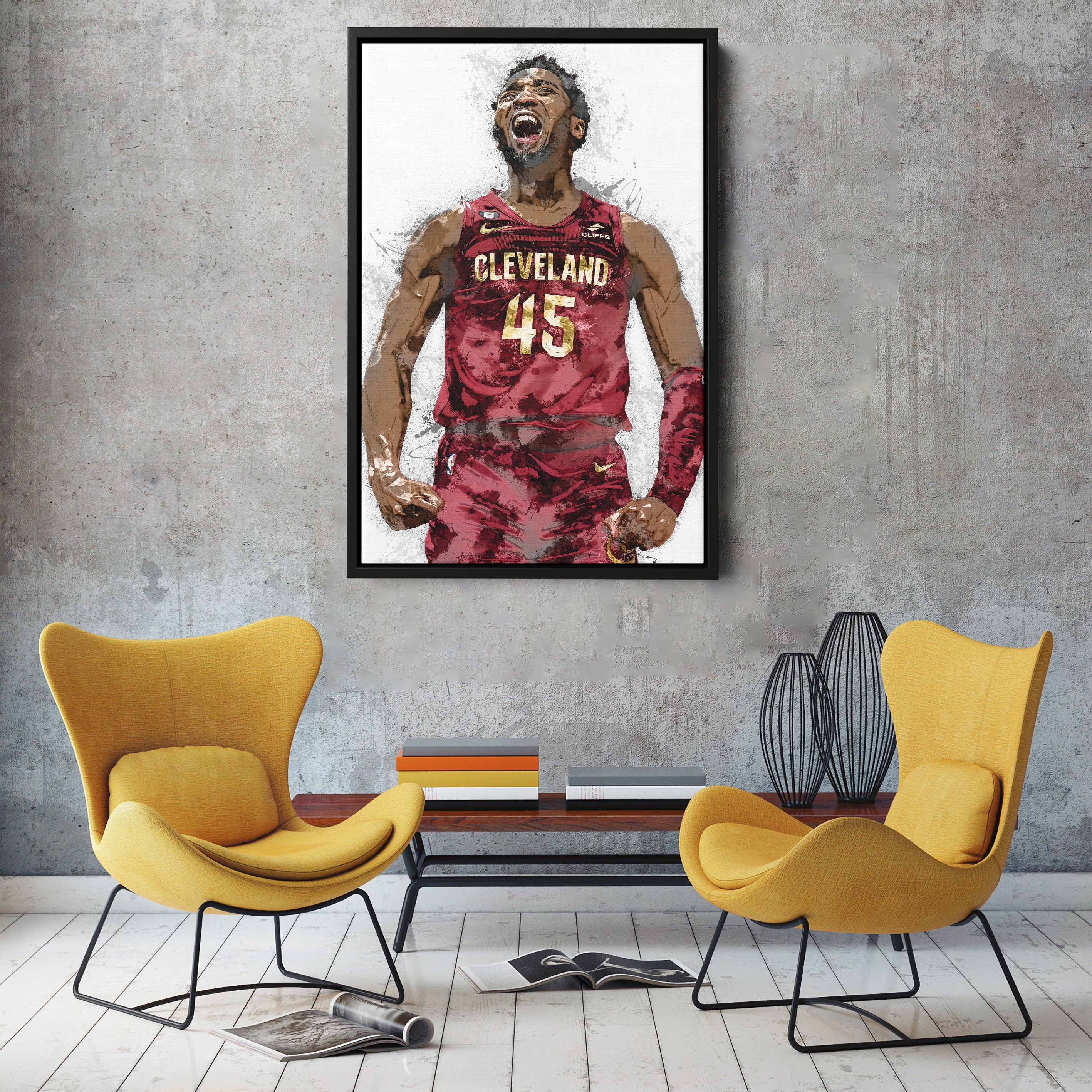 Donovan Mitchell Canvas Art – Cleveland Cavaliers Wall Decor