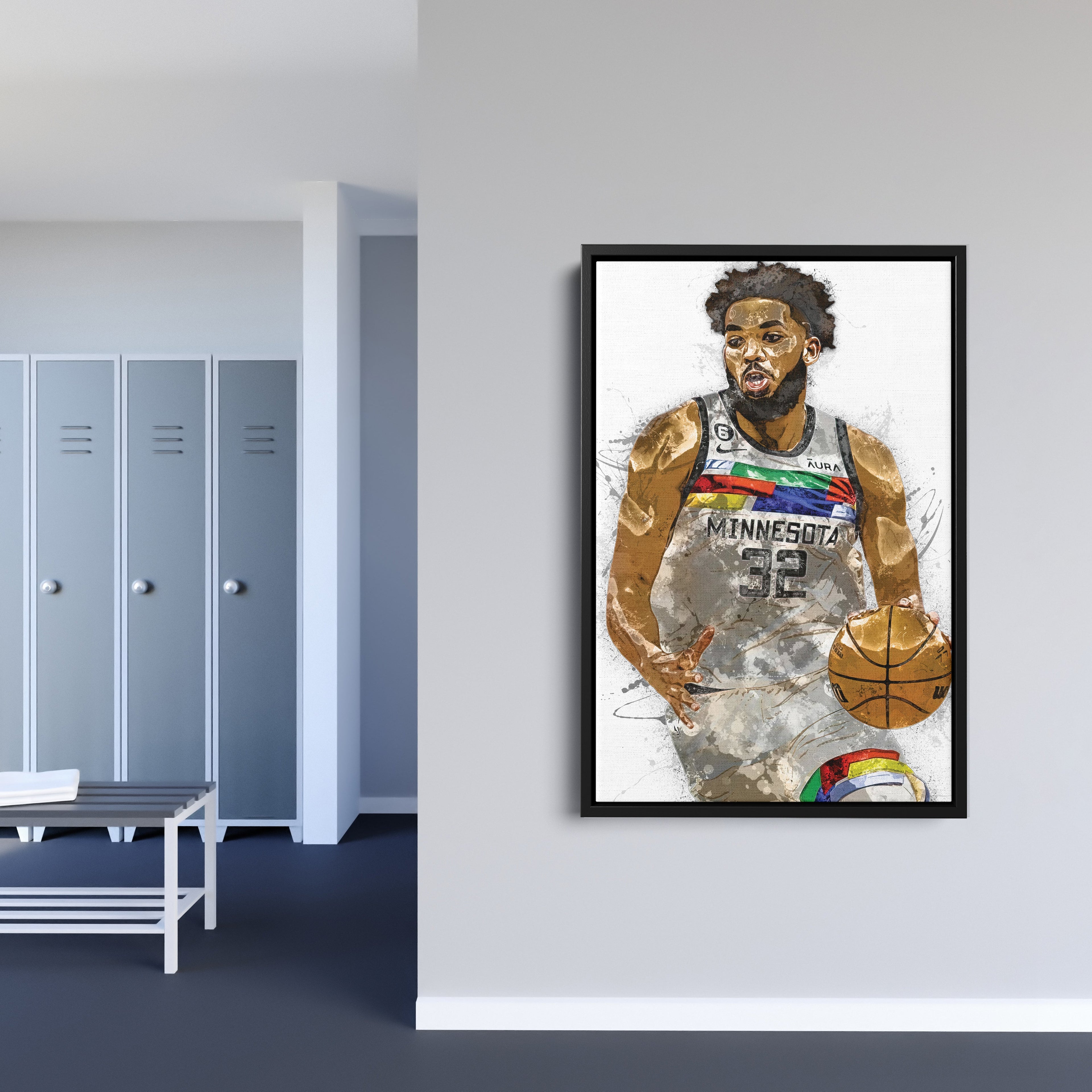 Karl-Anthony Towns Canvas Art – Minnesota Timberwolves Wall Decor