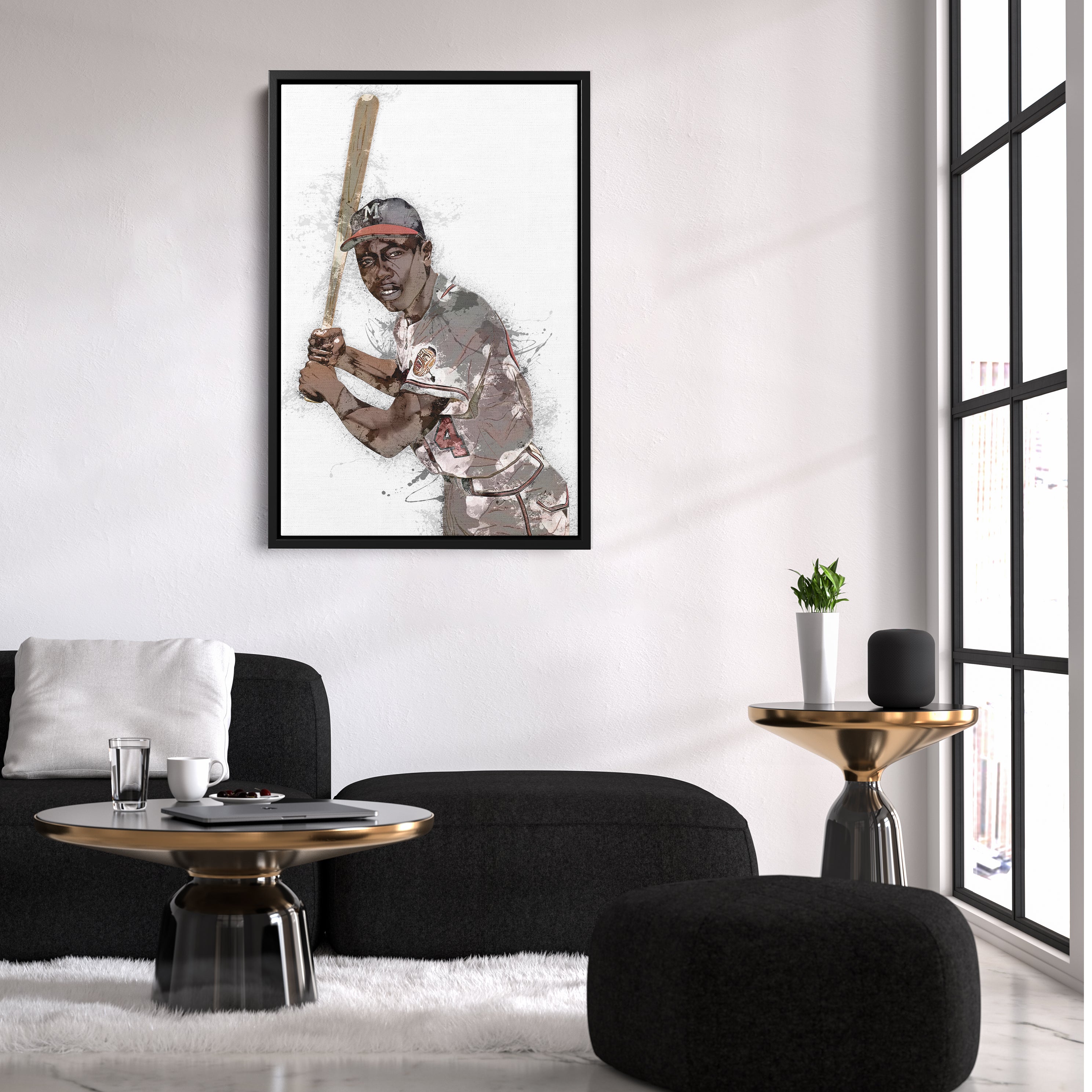 Hank Aaron Canvas Art – Atlanta Braves Wall Decor