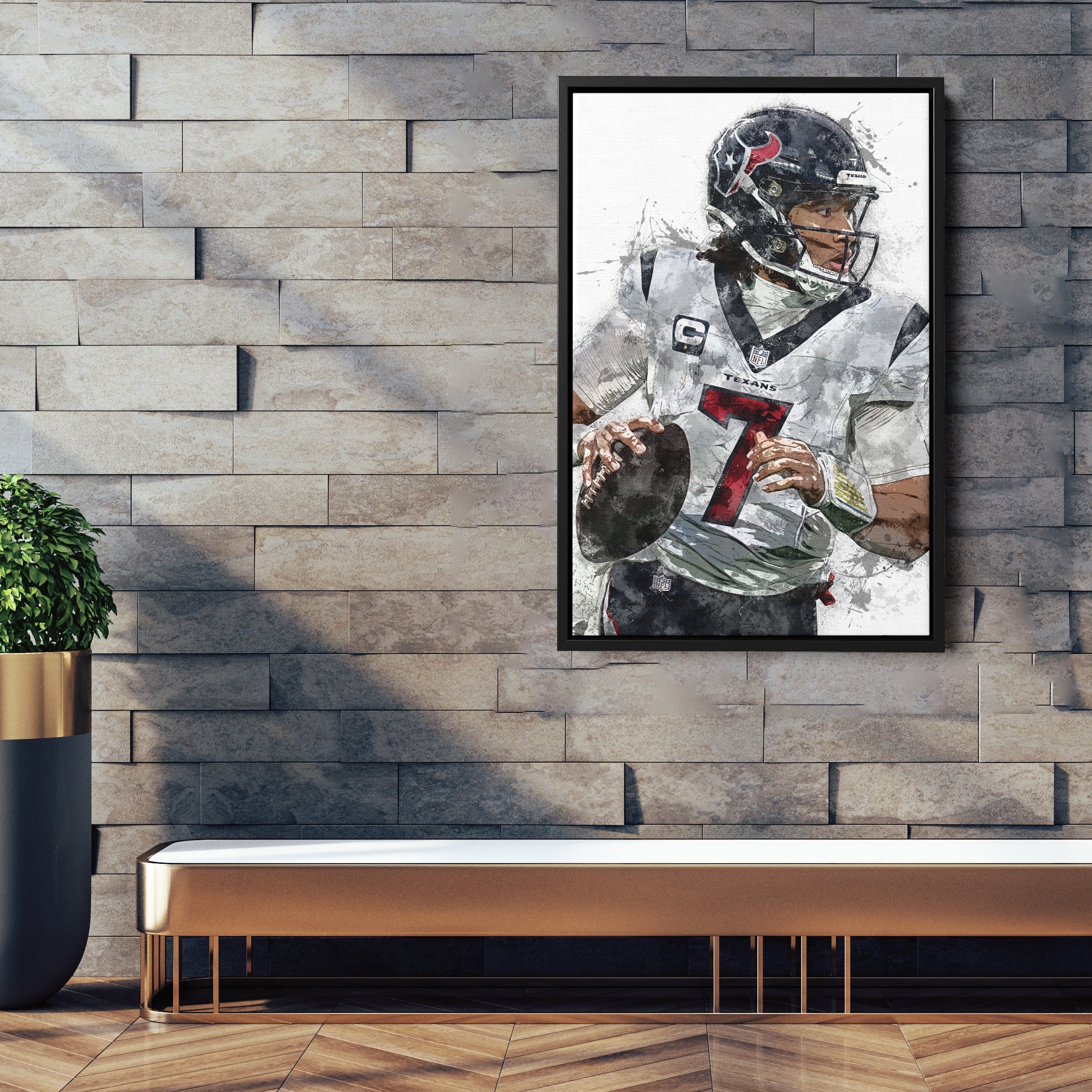 C.J. Stroud Canvas Art – Houston Texans Wall Decor