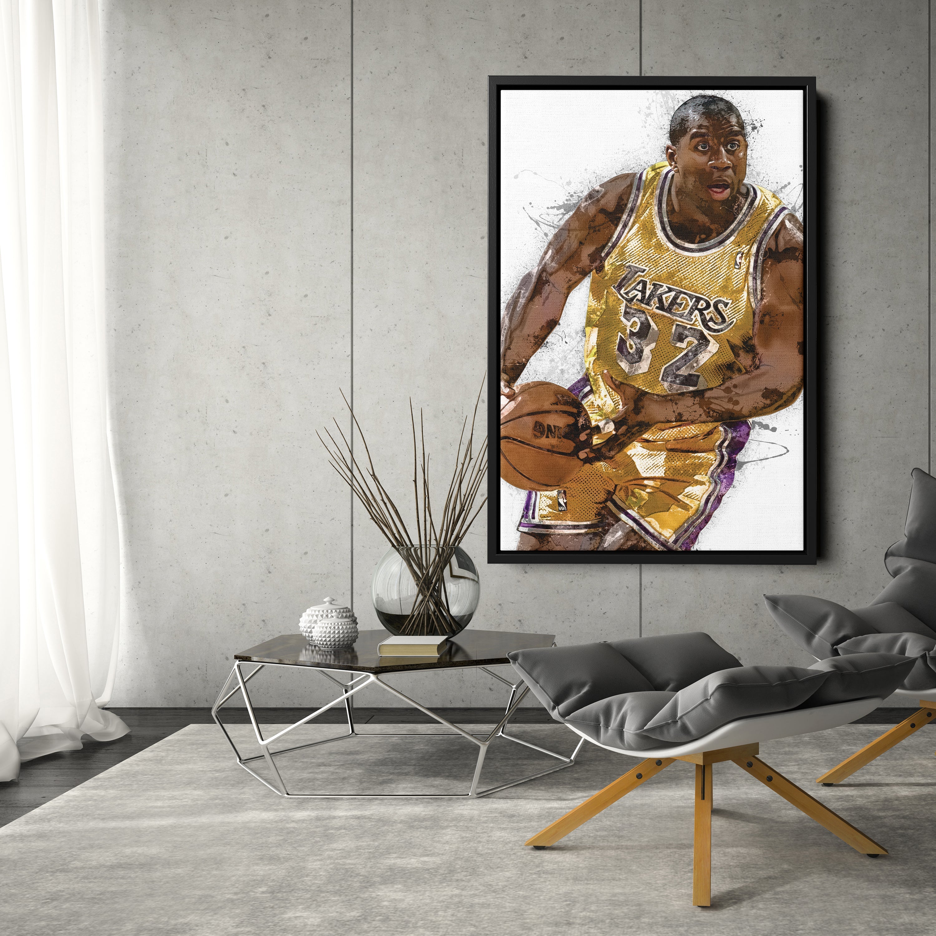 Magic Johnson Canvas Art – Los Angeles Lakers Wall Decor