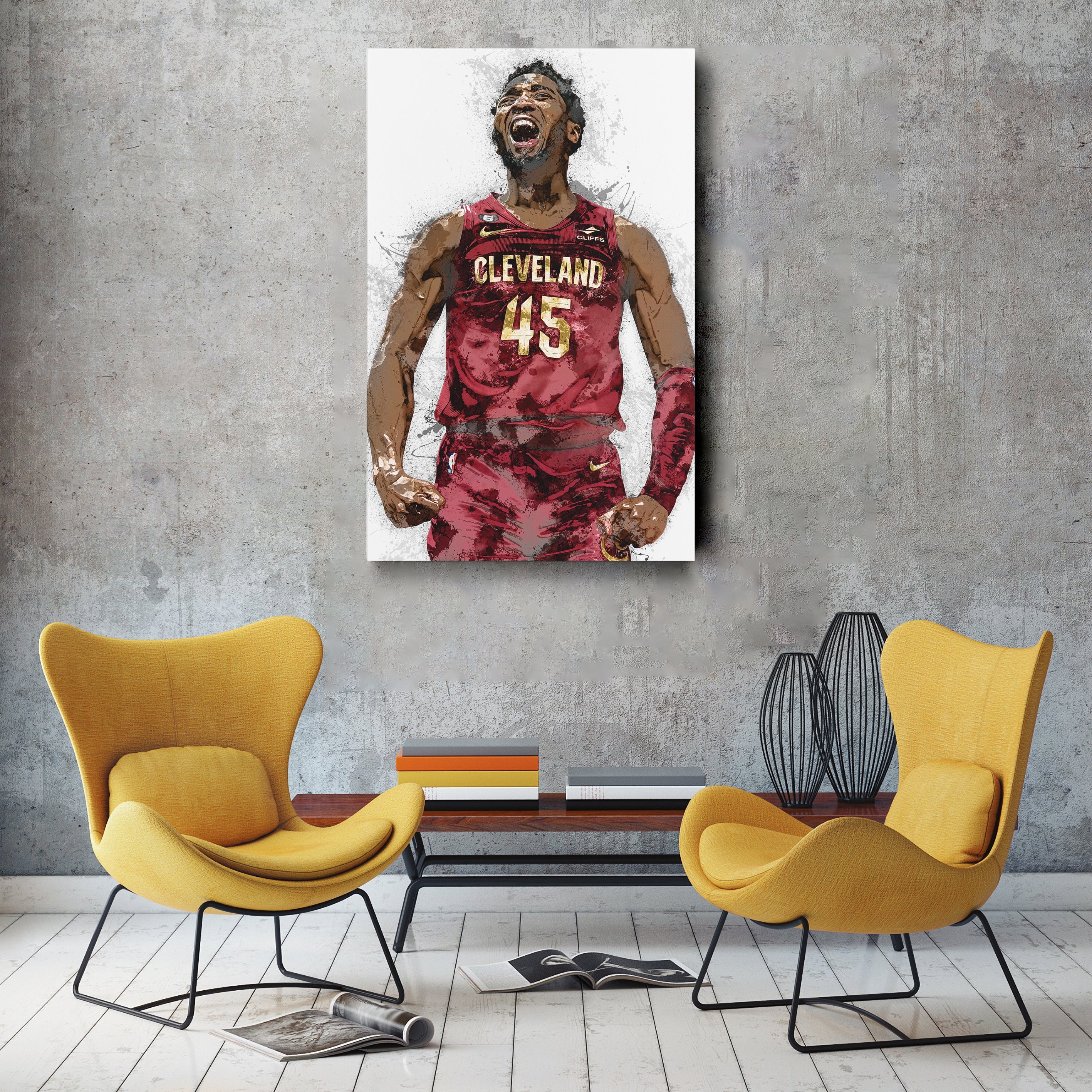 Donovan Mitchell Canvas Art – Cleveland Cavaliers Wall Decor