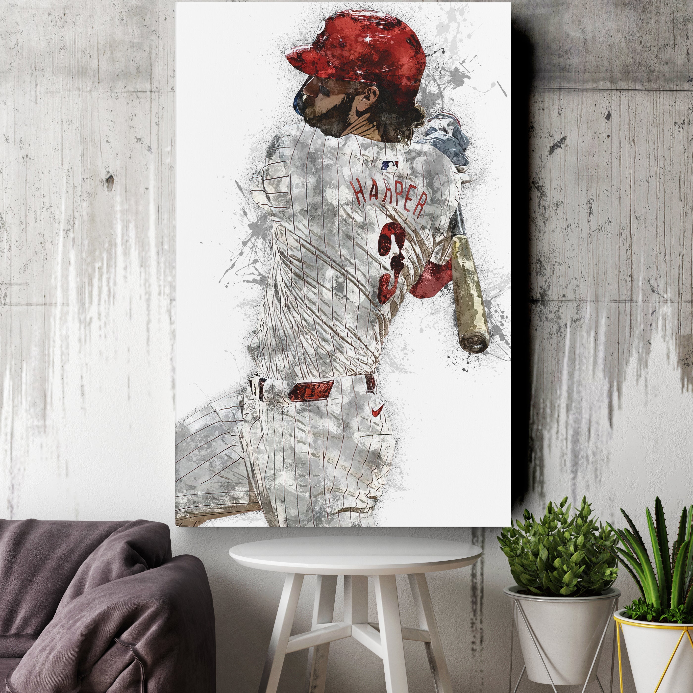 Bryce Harper Canvas Art – Philadelphia Phillies Wall Decor