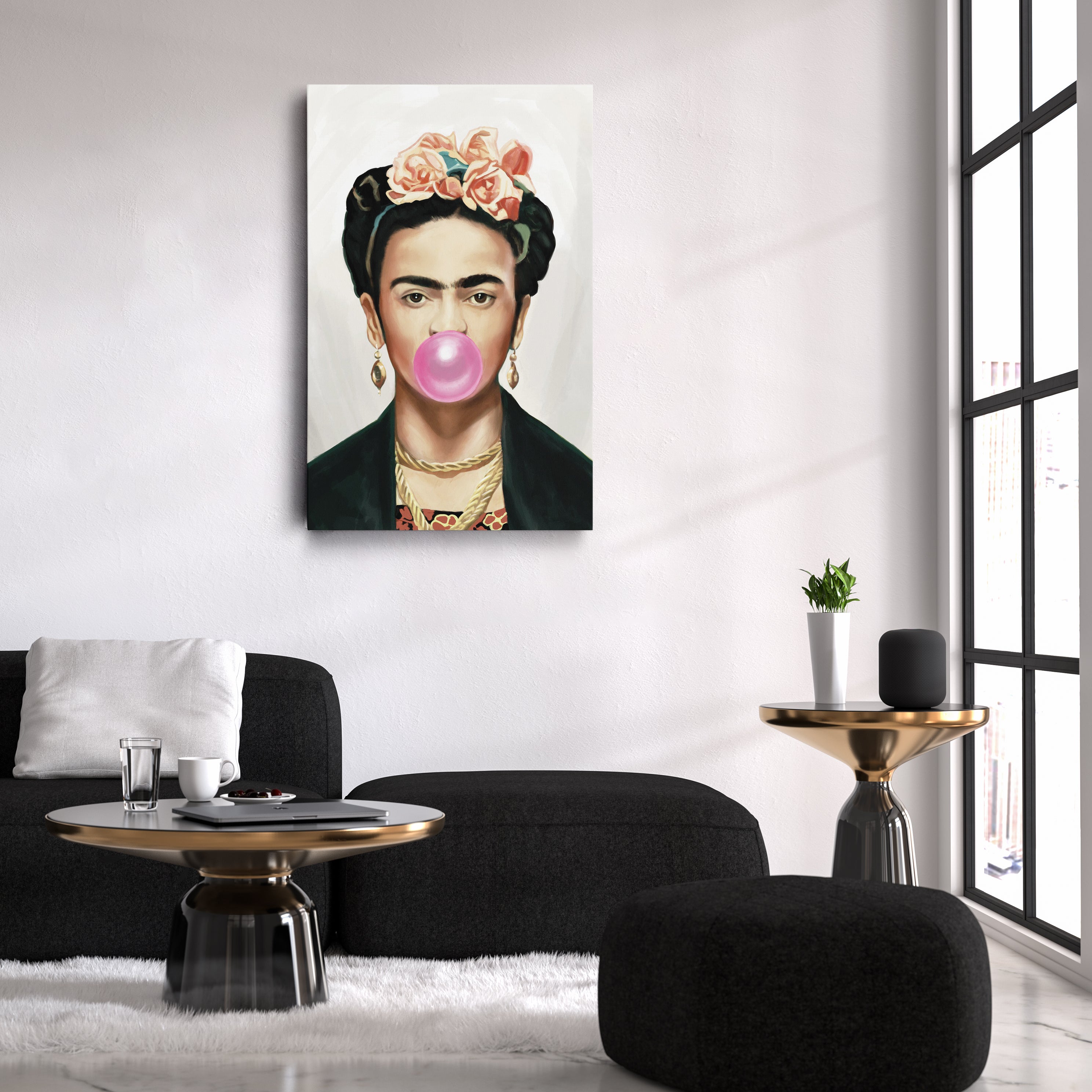 Frida Kahlo Gum Canvas – Iconic Artist Wall Art Gift for Feminist & Art Lovers