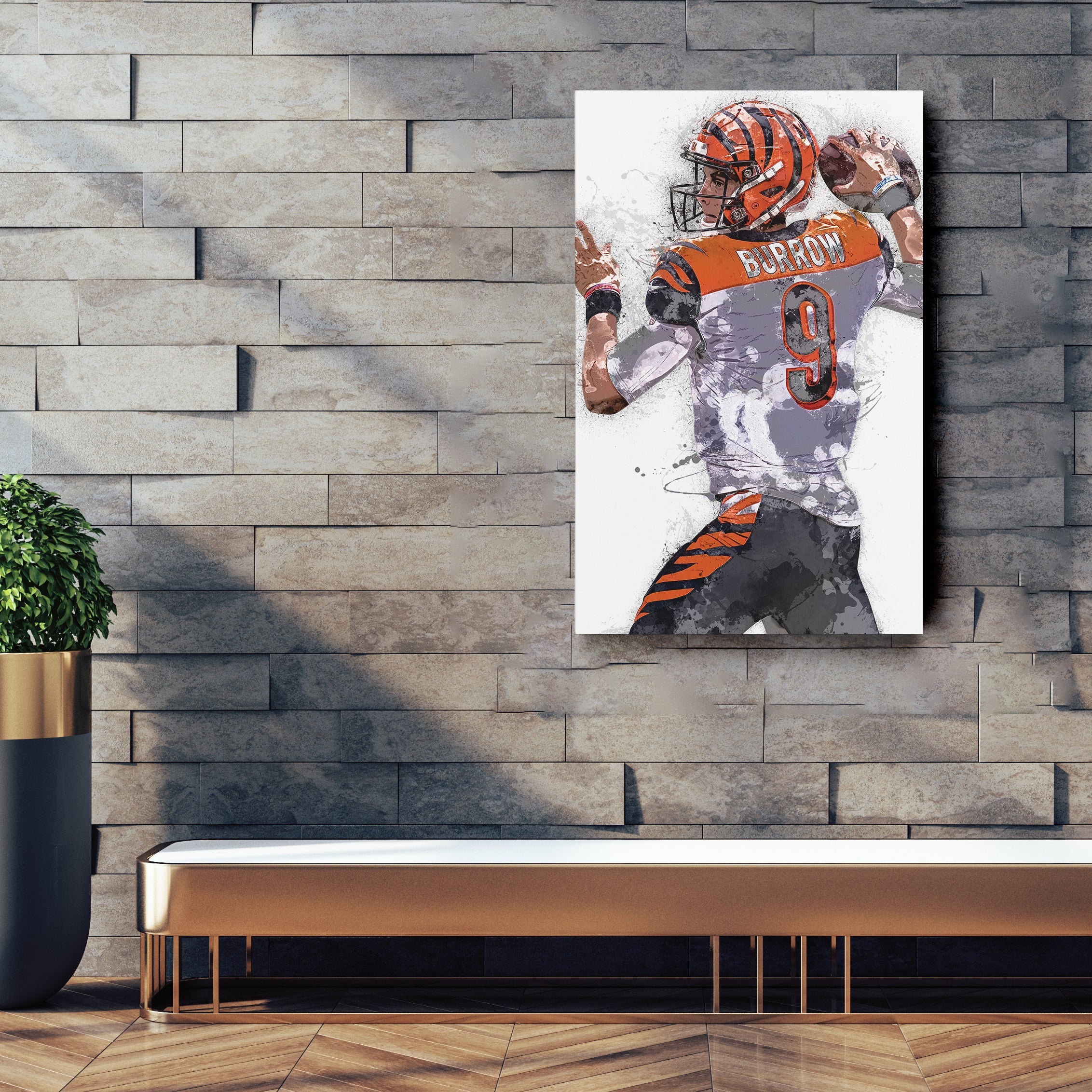 Joe Burrow Bengals Canvas Art – Cincinnati Bengals Wall Decor