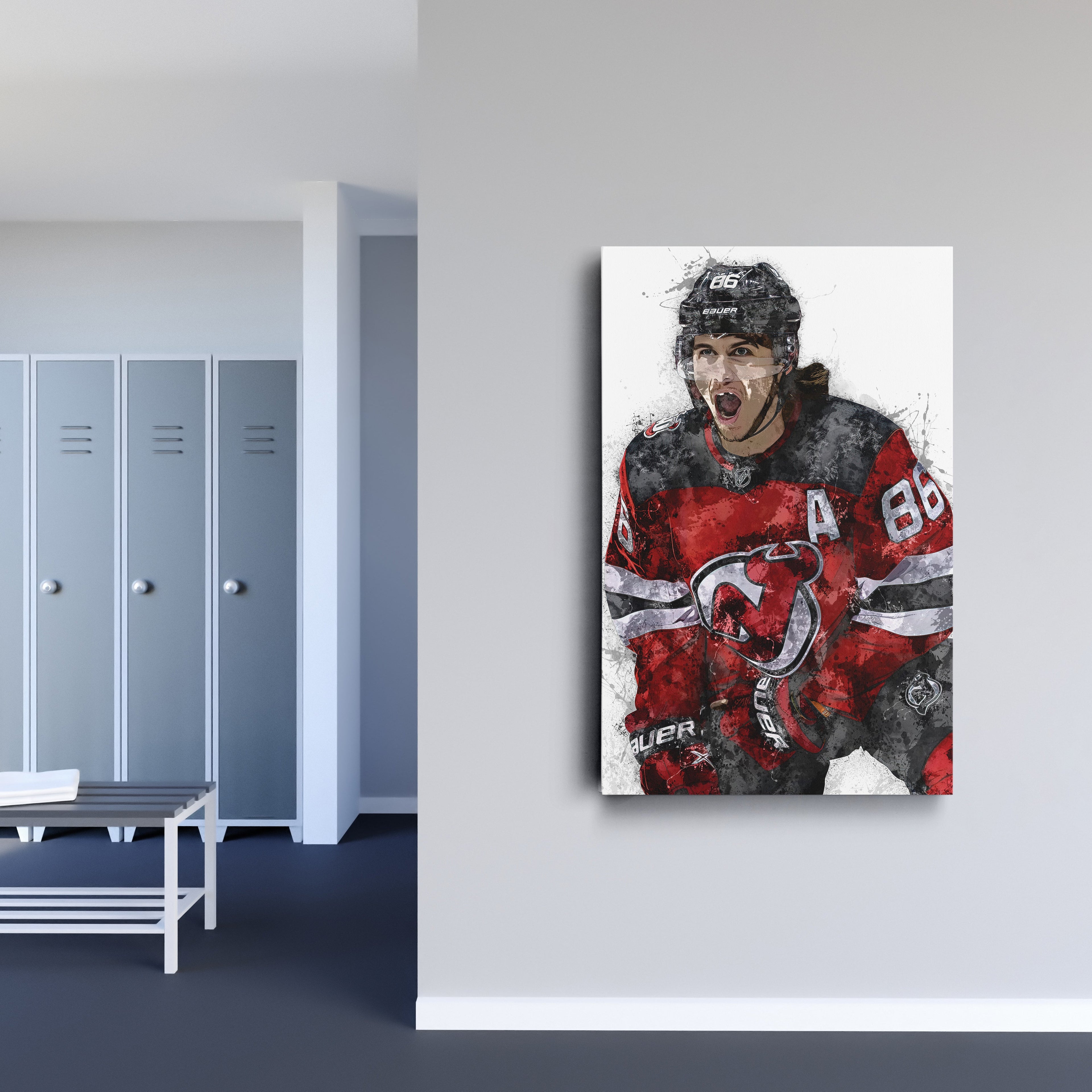 Jack Hughes Canvas Art – New Jersey Devils Wall Decor