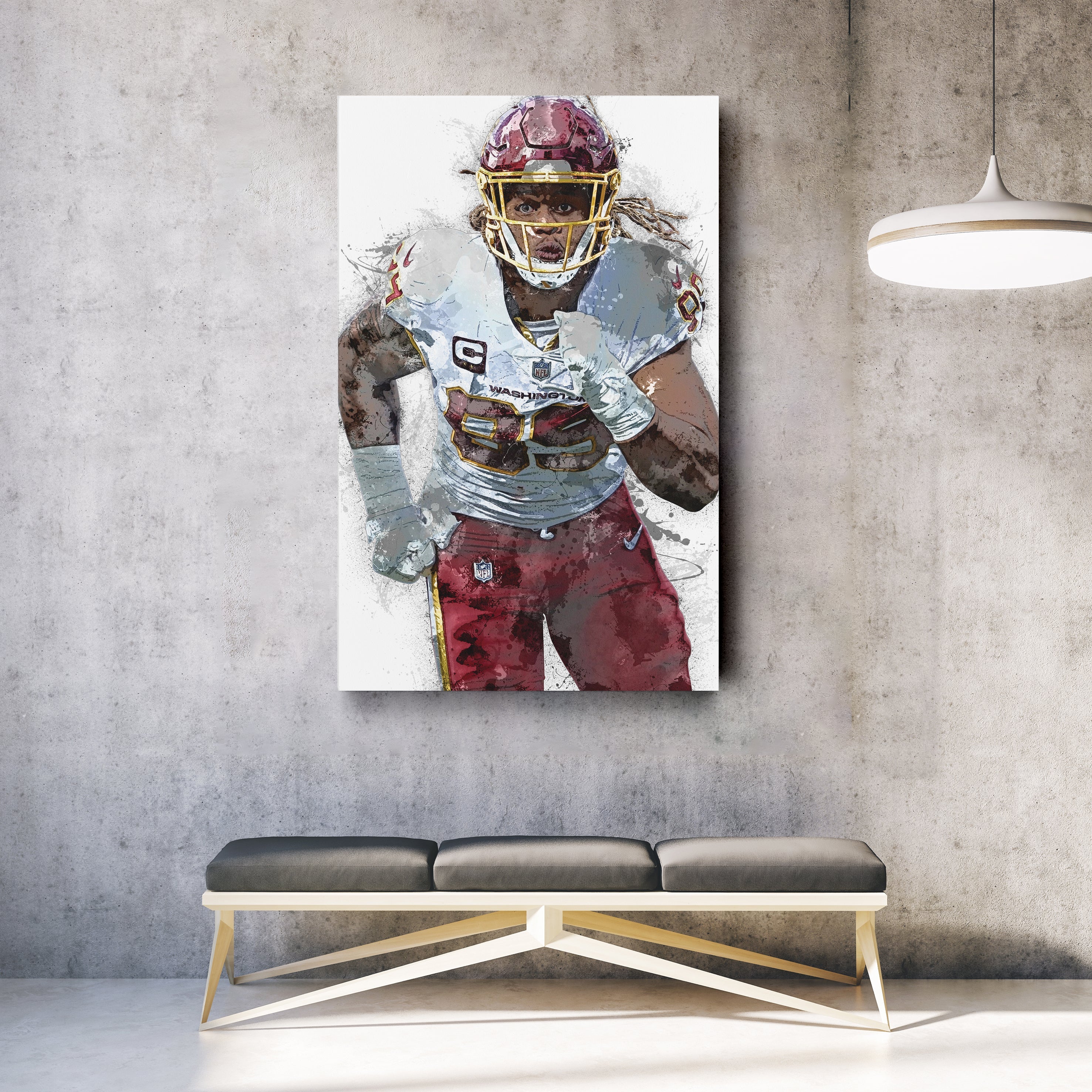 Chase Young Canvas Art – Washington Commanders Wall Decor