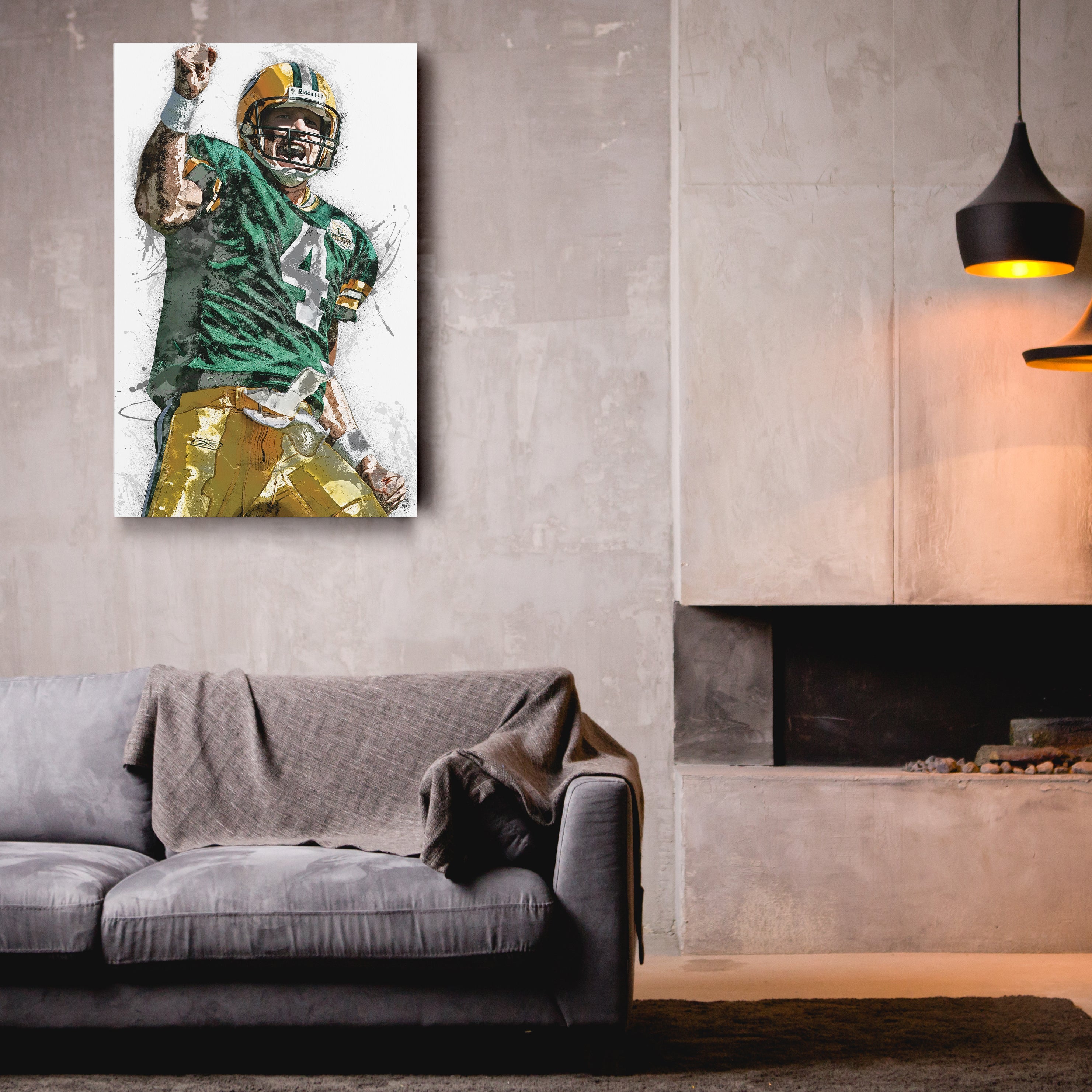 Brett Favre Canvas Art – Green Bay Packers Wall Decor