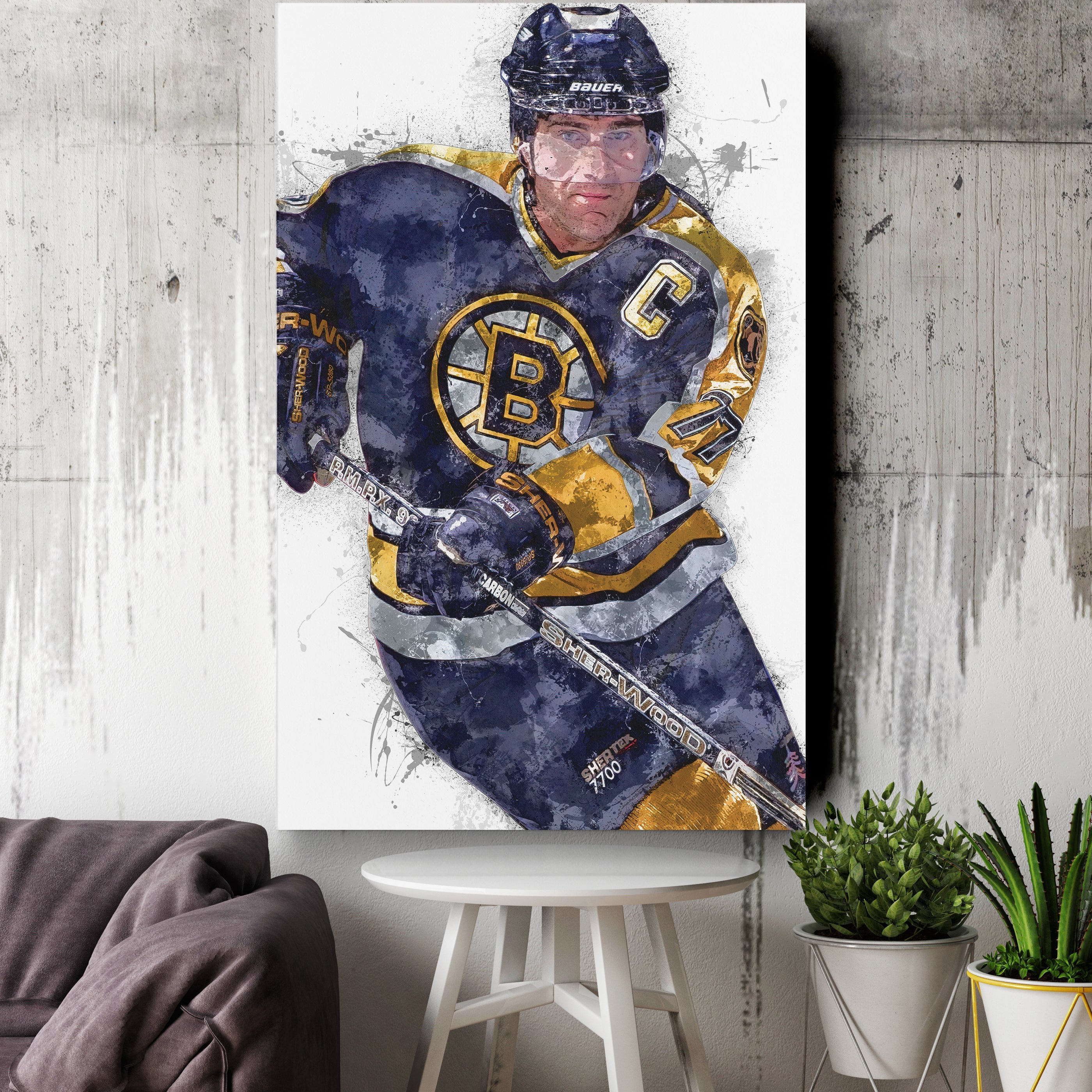 Ray Bourque Canvas Art – Boston Bruins Wall Decor