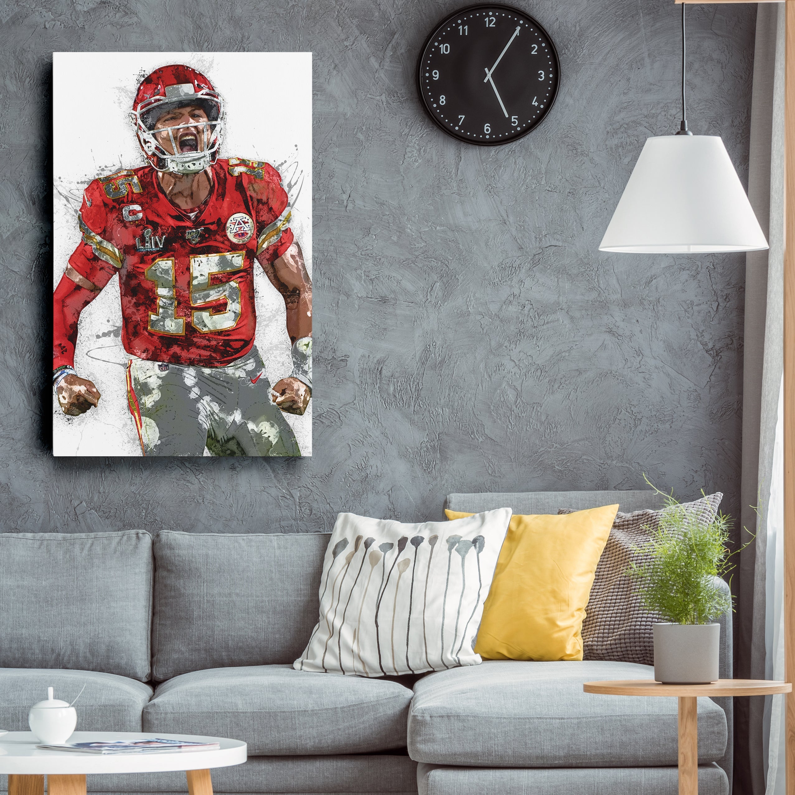 Patrick Mahomes Canvas Art – Kansas City Chiefs Wall Decor