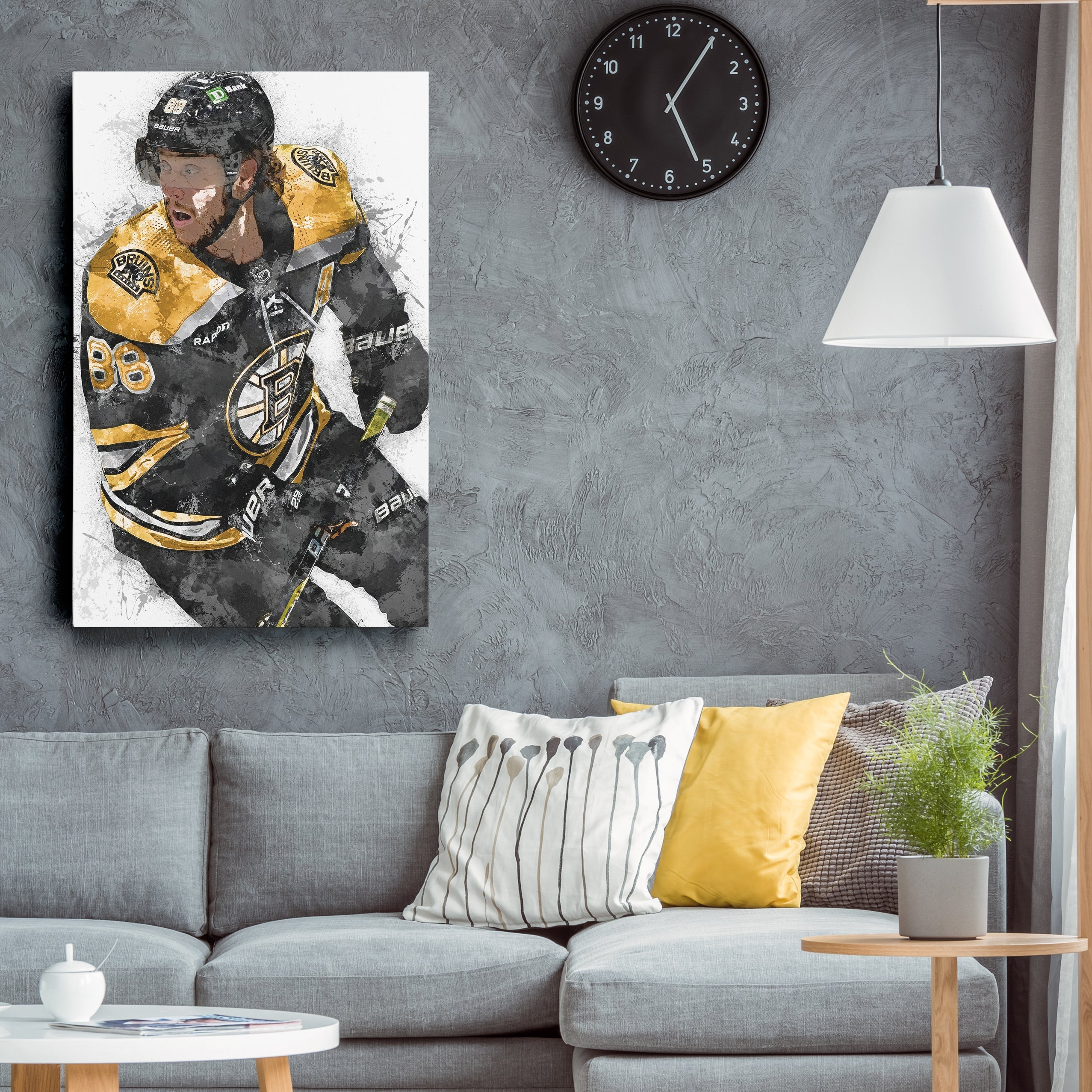 David Pastrnak Canvas Art – Boston Bruins Wall Decor