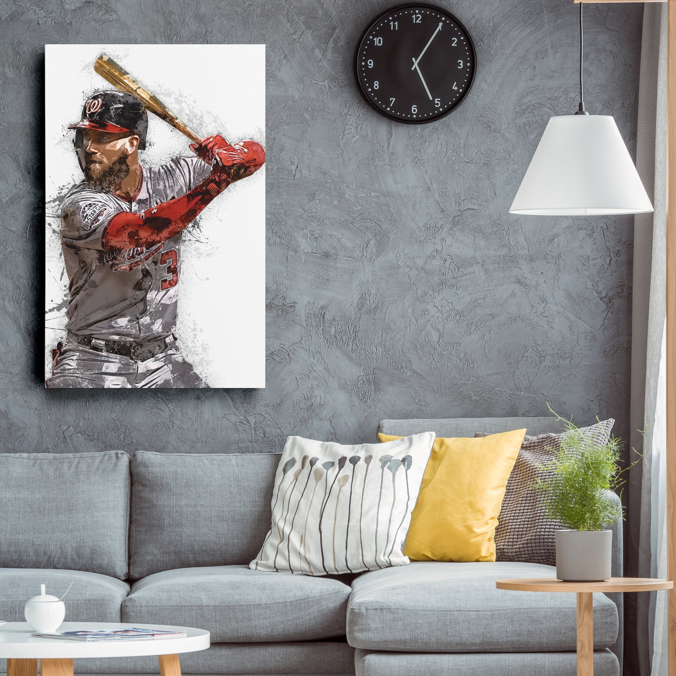 Bryce Harper Canvas Art – Washington Nationals Wall Decor