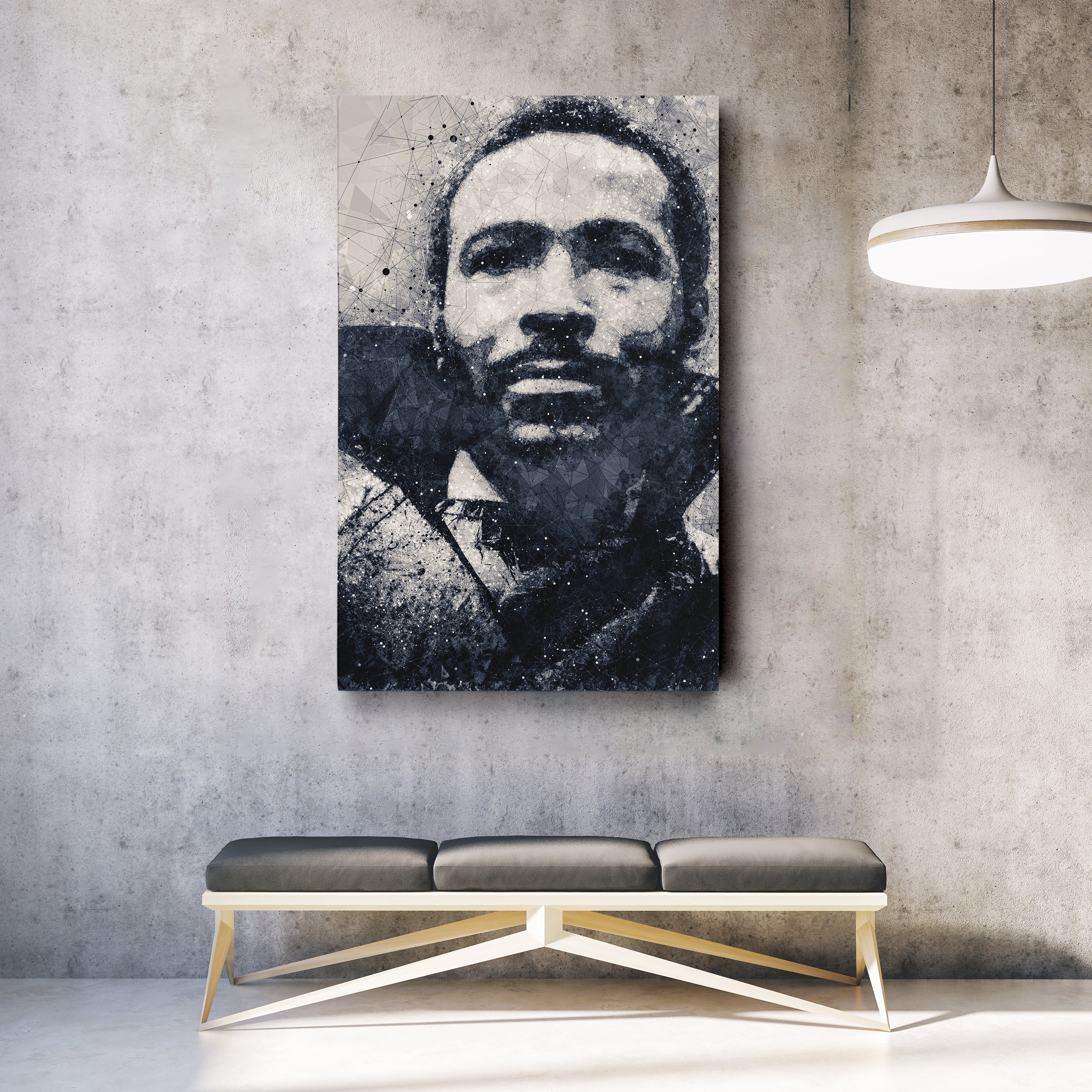 Marvin Gaye Canvas Art – Geometric Music Wall Decor
