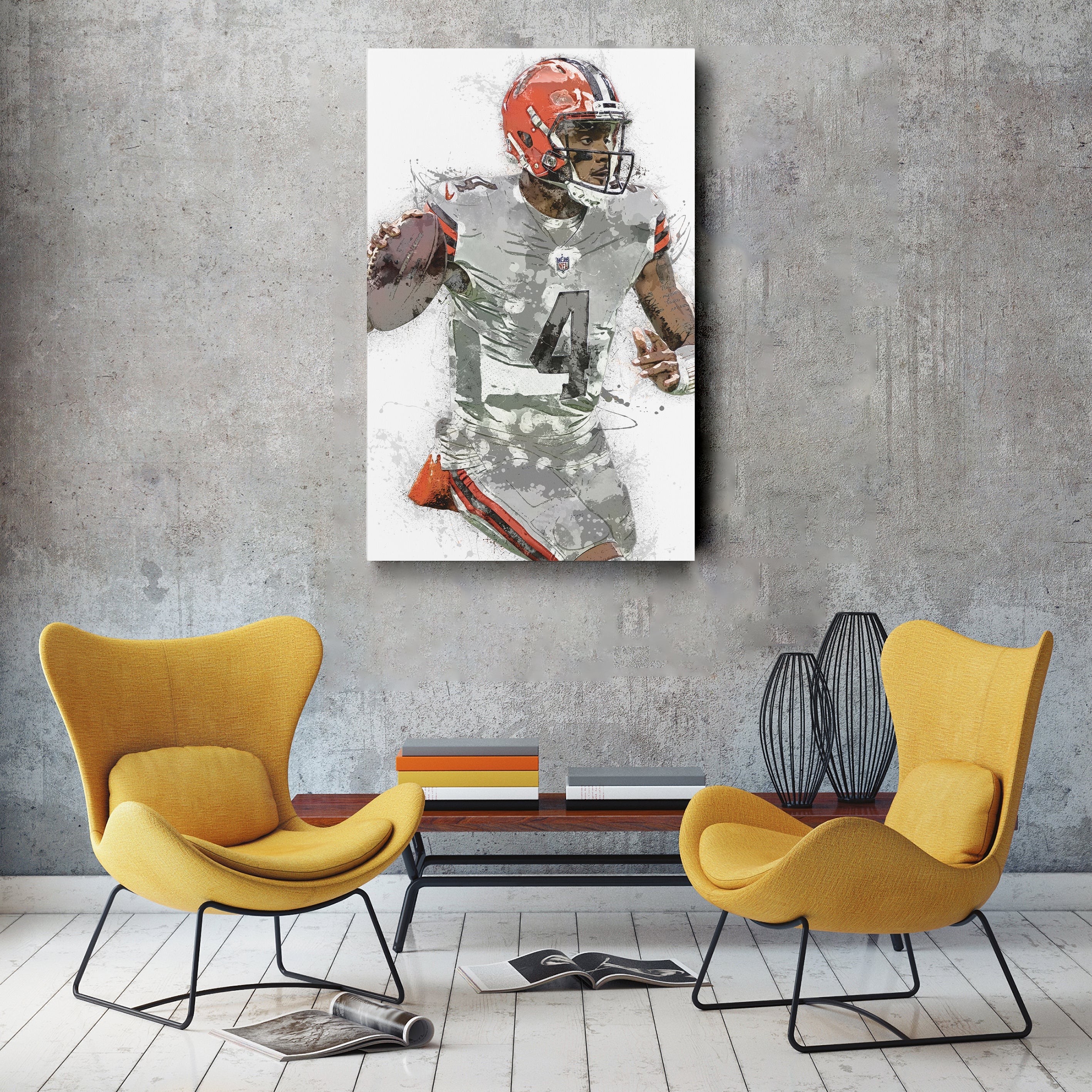 Deshaun Watson Canvas Art – Cleveland Browns Wall Decor