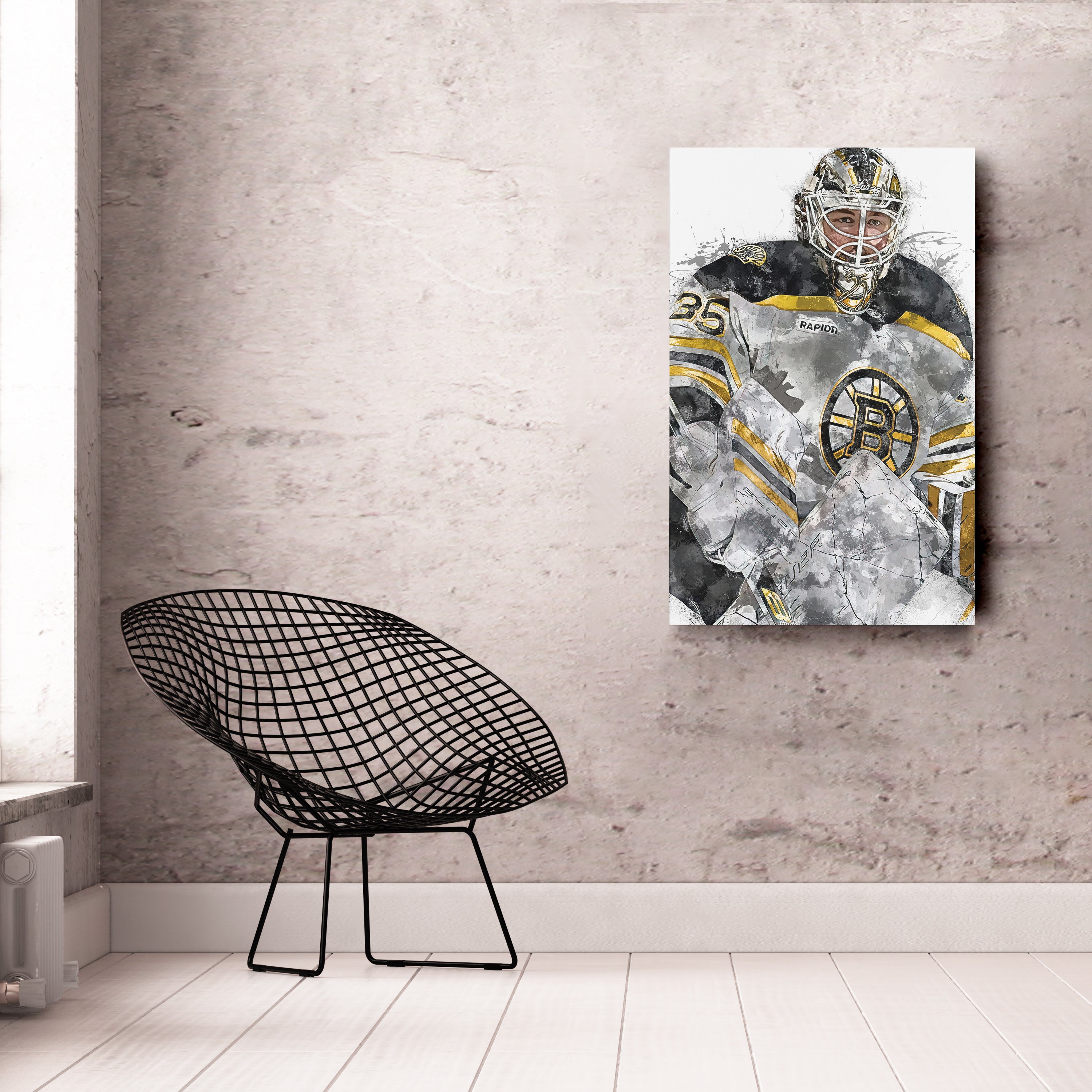 Linus Ullmark Canvas Art – Boston Bruins Wall Decor