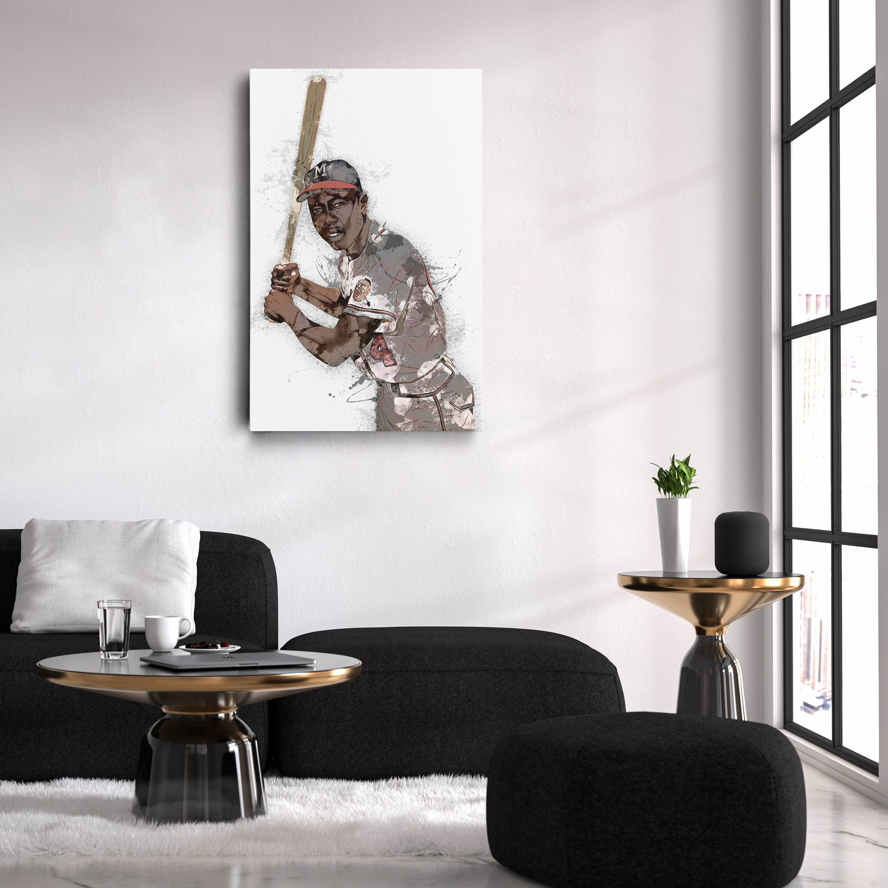 Hank Aaron Canvas Art – Atlanta Braves Wall Decor