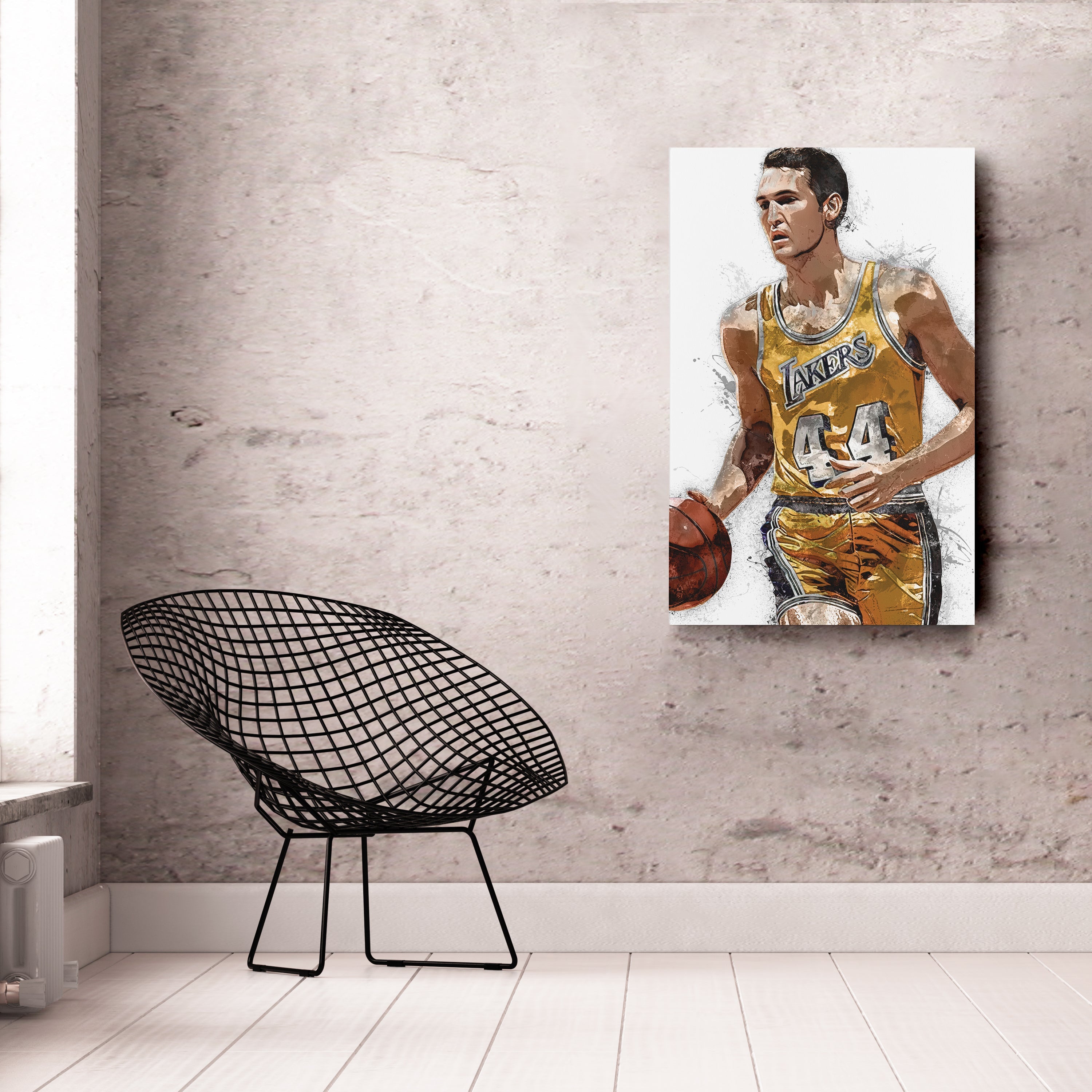 Jerry West Canvas Art – Los Angeles Lakers Wall Decor
