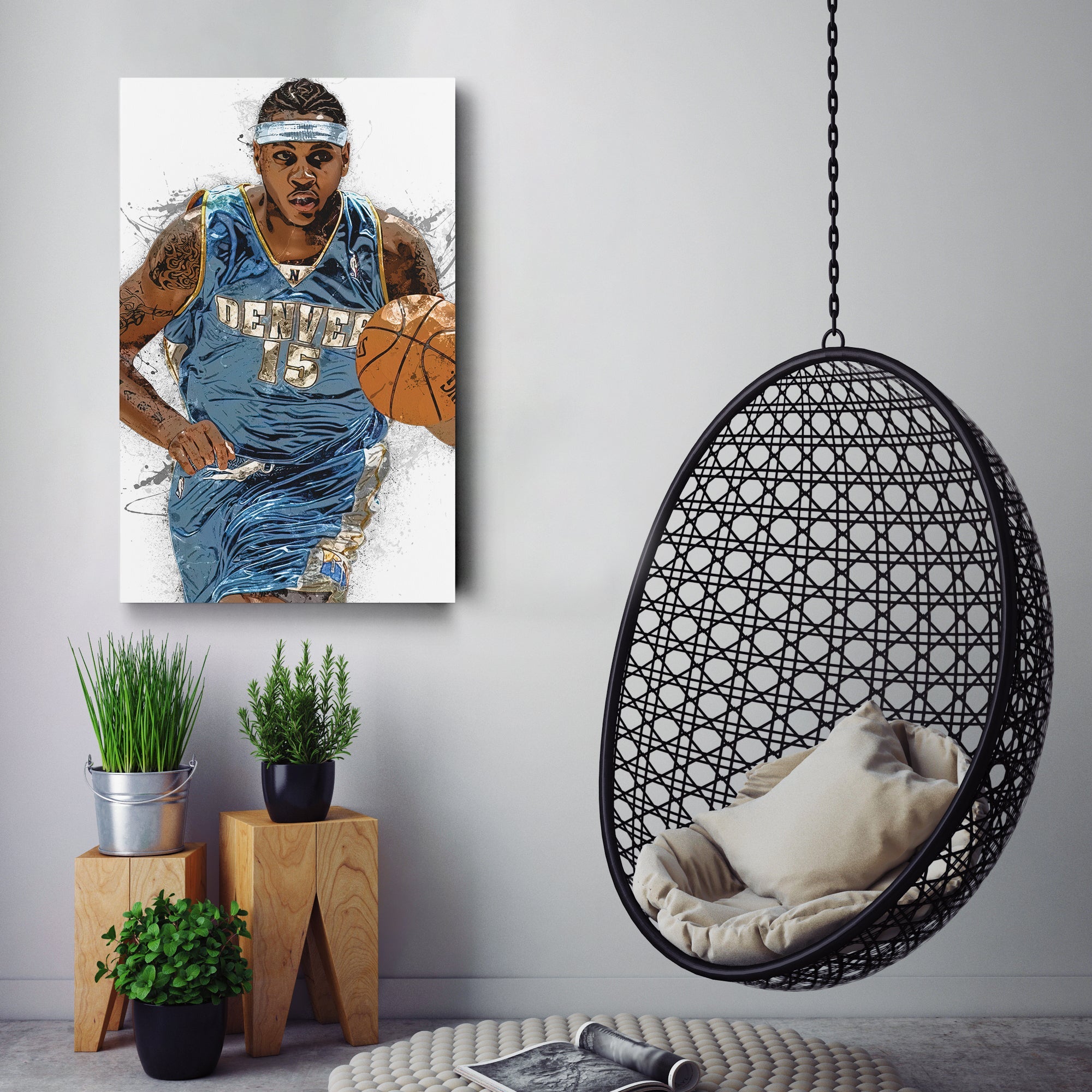 Carmelo Anthony Canvas Art – Denver Nuggets Wall Decor