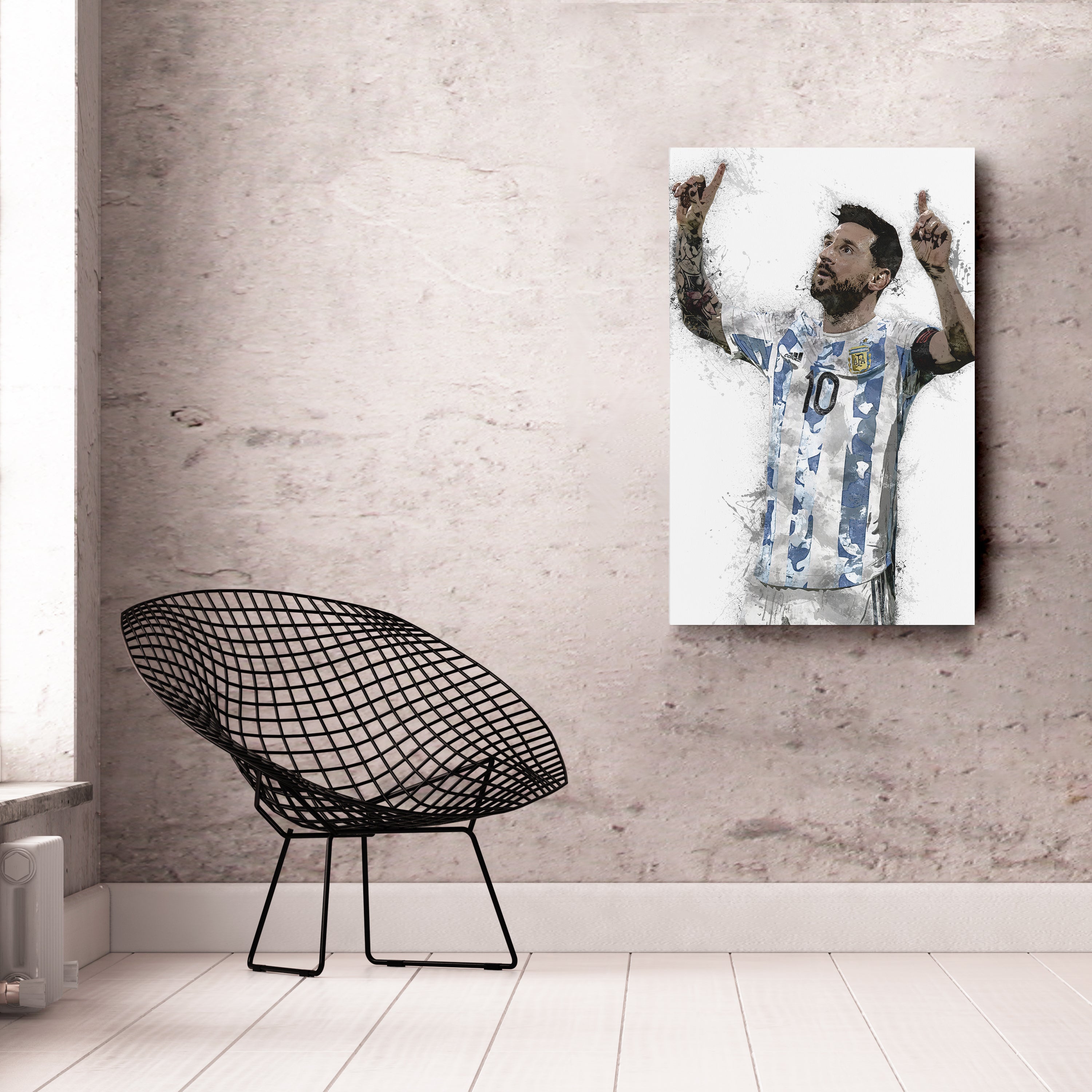 Lionel Messi Canvas Art – Argentina National Team Wall Decor