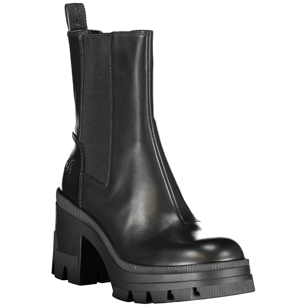 Calvin Klein Black Leather Women Boot