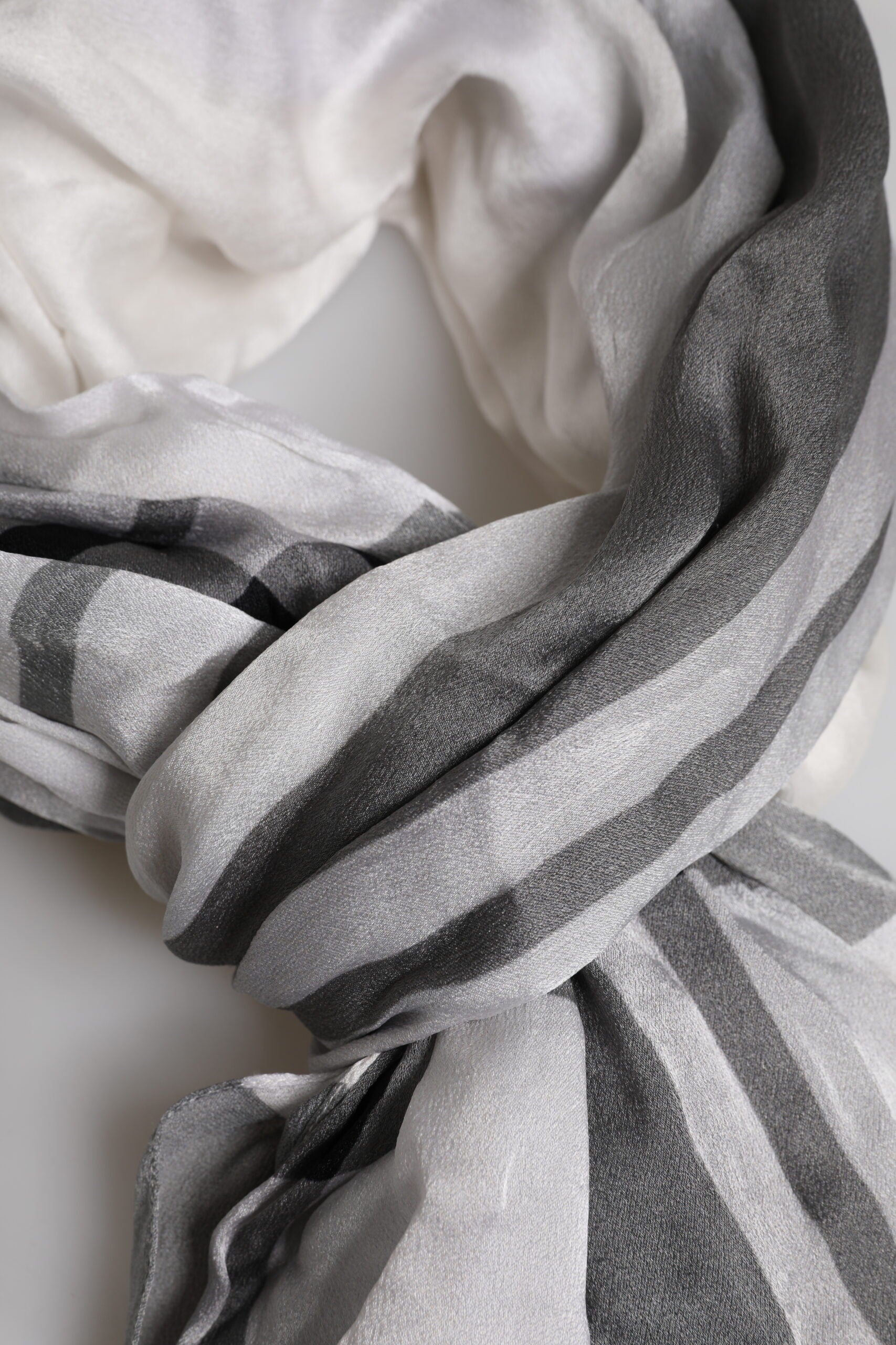 Dolce & Gabbana White Black Silk Warmer Wrap Foulard Scarf