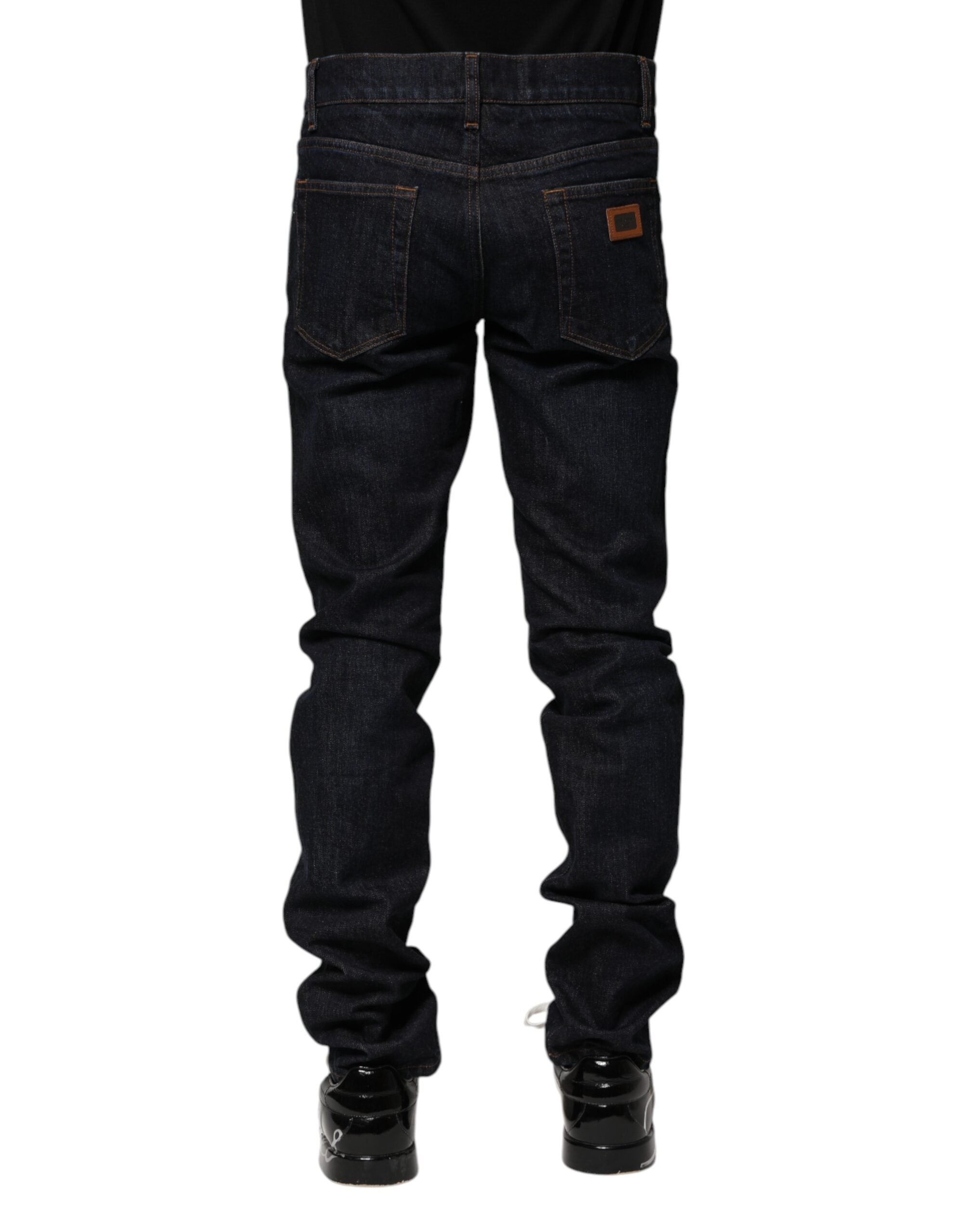 Dolce & Gabbana Black Cotton Skinny Denim Men Jeans