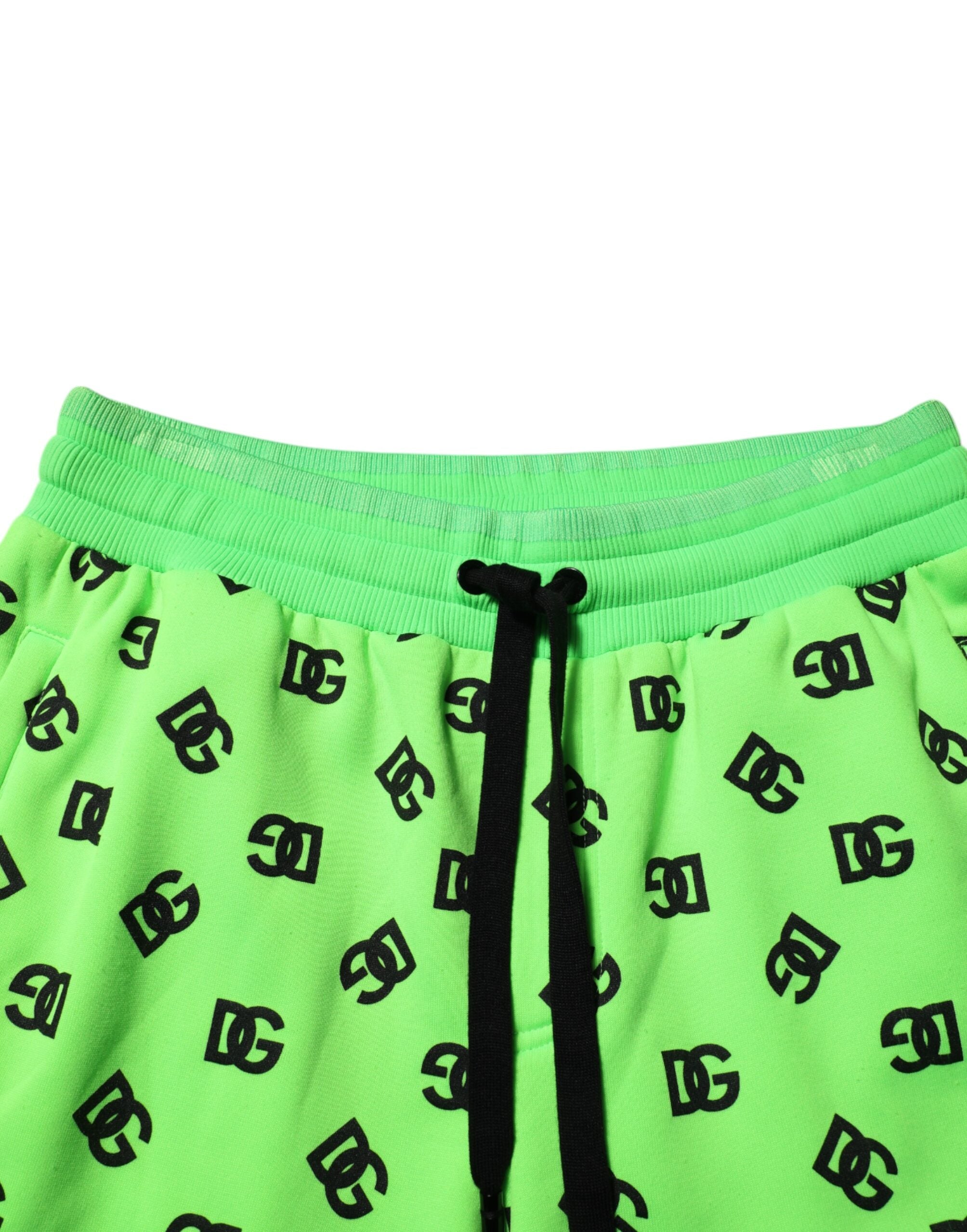 Dolce & Gabbana Green Logo Print Jogger Men Sweatpants Pants