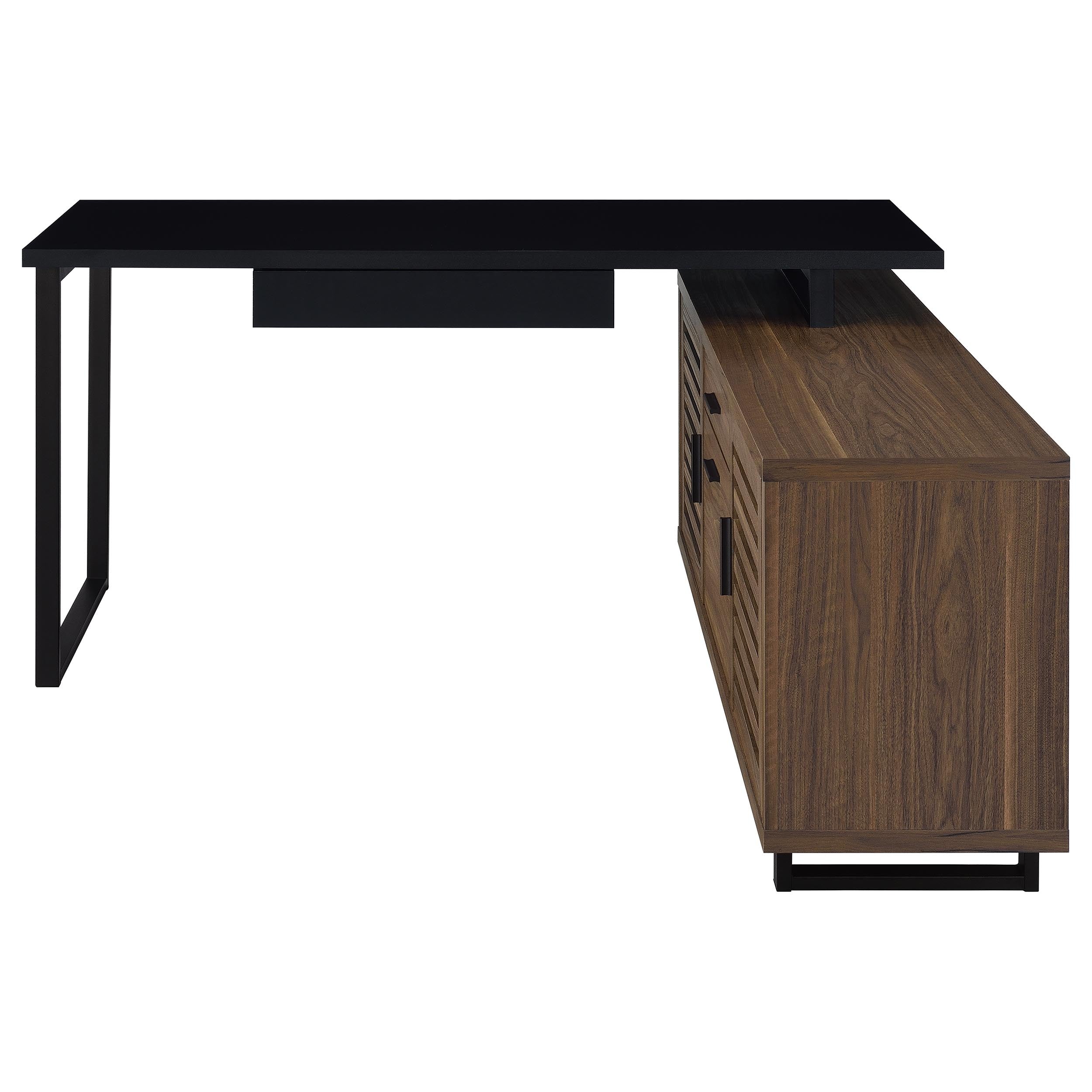 Rodger Black and Walnut L-Shape Office Computer Desk