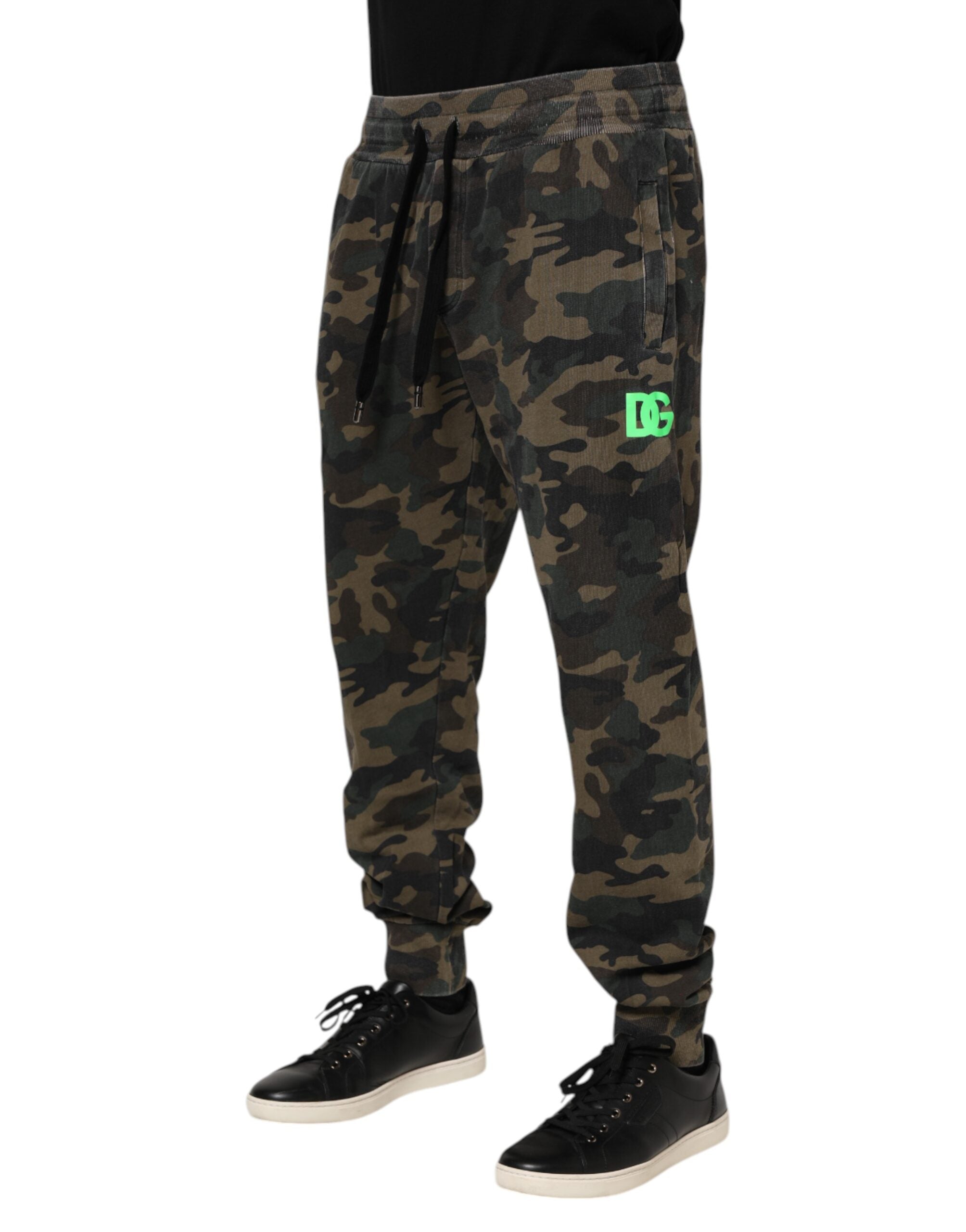 Dolce & Gabbana Brown Camouflage Cotton Men Jogger Pants