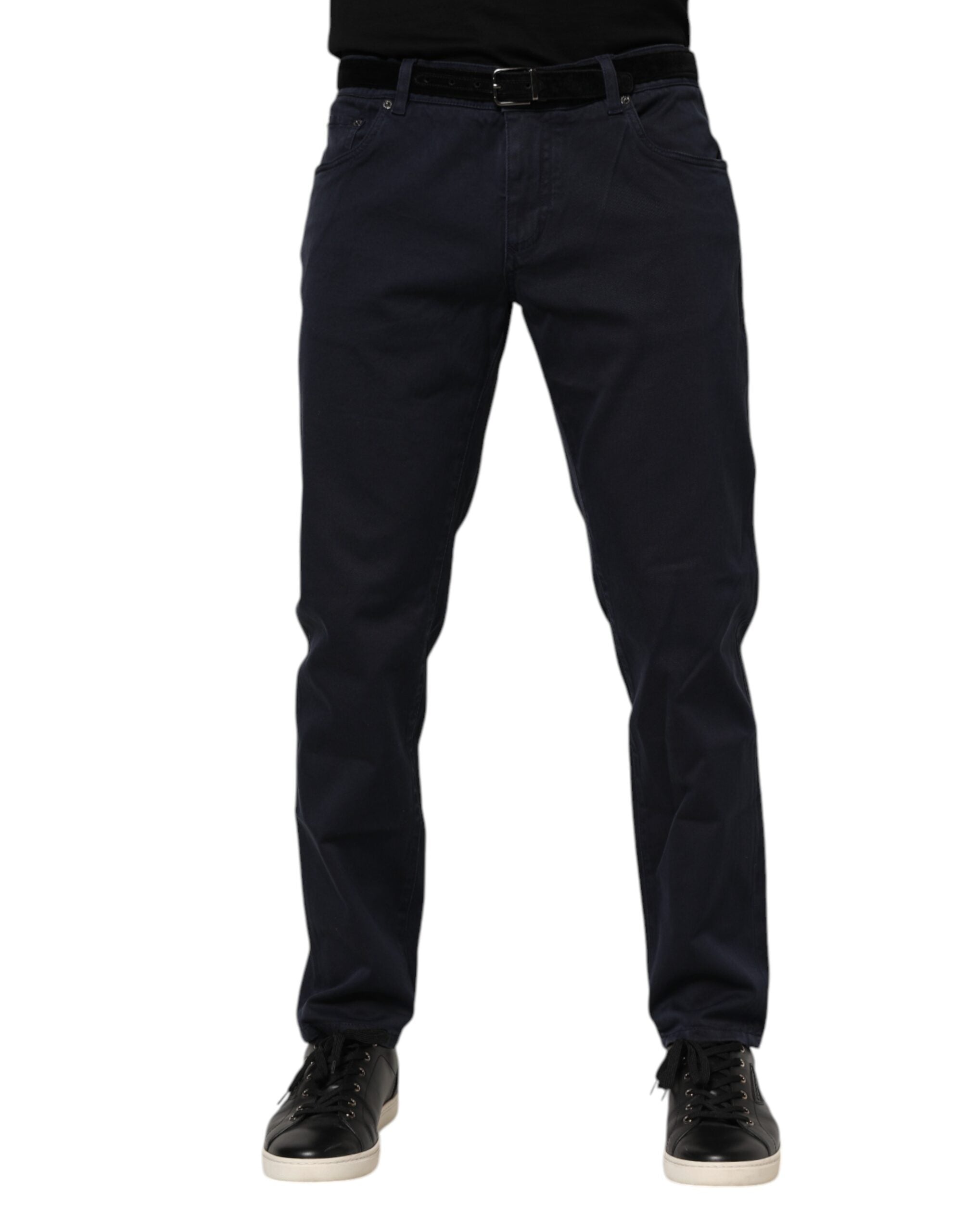 Dolce & Gabbana Blue Cotton Tapered Denim Jeans
