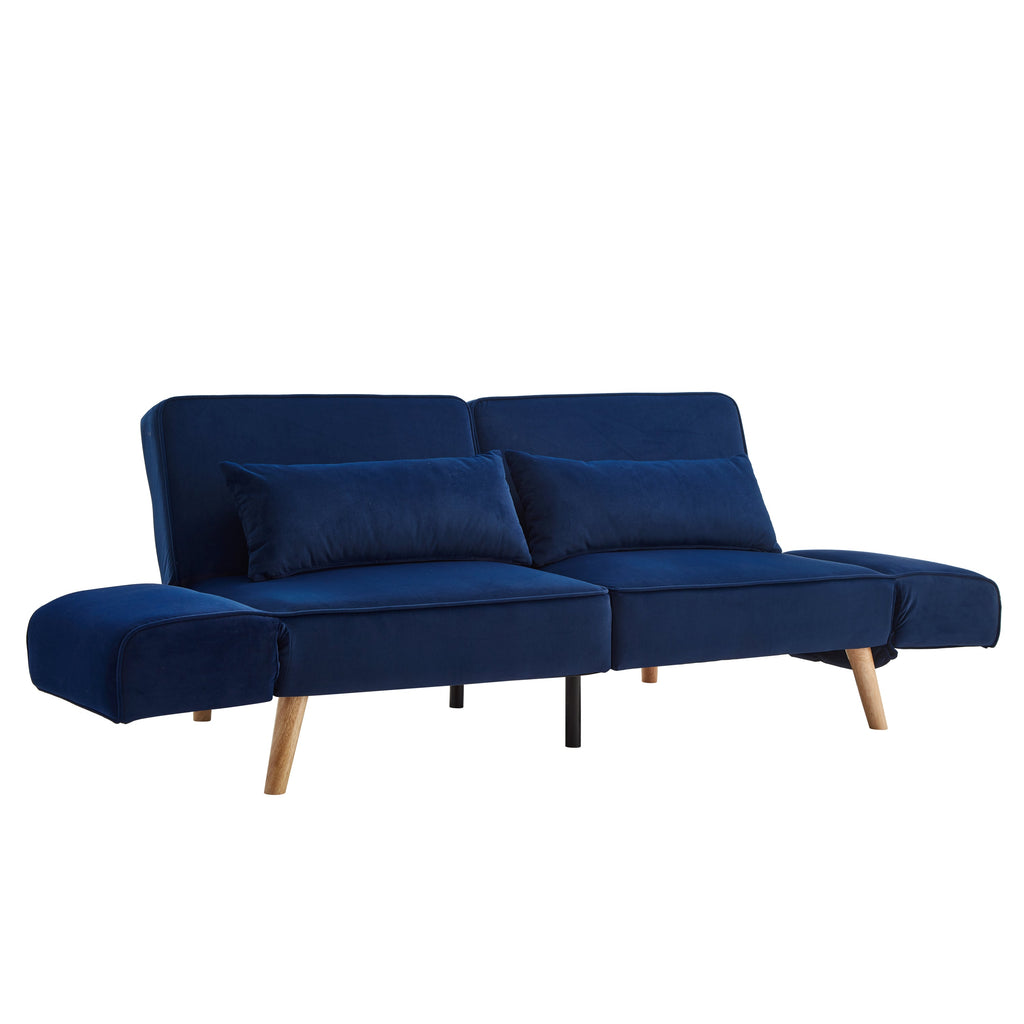 72.8''Futon Sofa Bed, Sleeper Sofa, Small Couch with Adjustable Armrests, Adjustable Recliner Sleeper Sofa Bed for Living Room, Bedroom, Apartment, Navy Blue