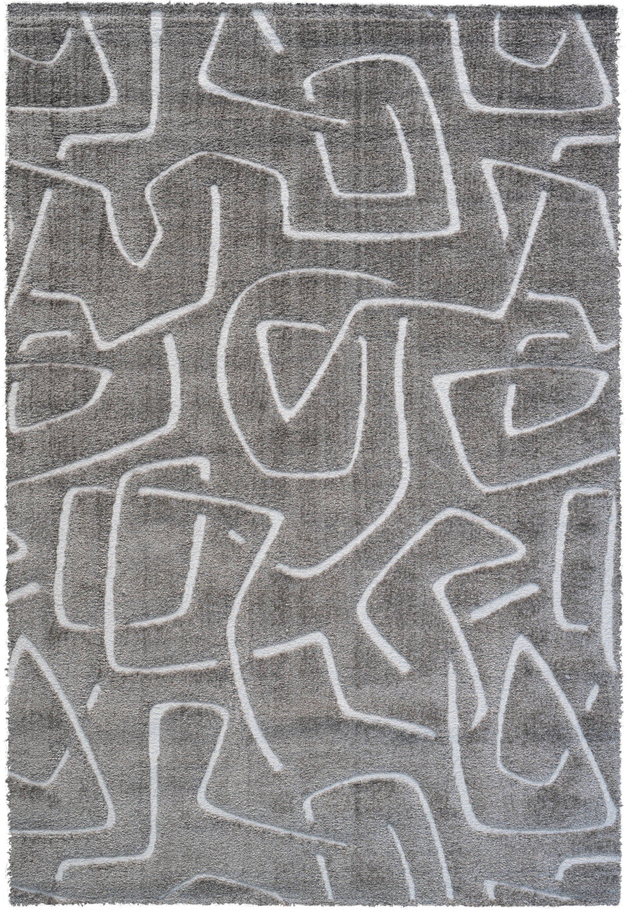 Nina Callie Gray and Ivory Recycled Polyester Area Rug