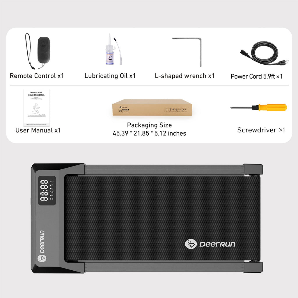 DeerRun Q1 Urban Mini Under-Desk Treadmill with Remote Control