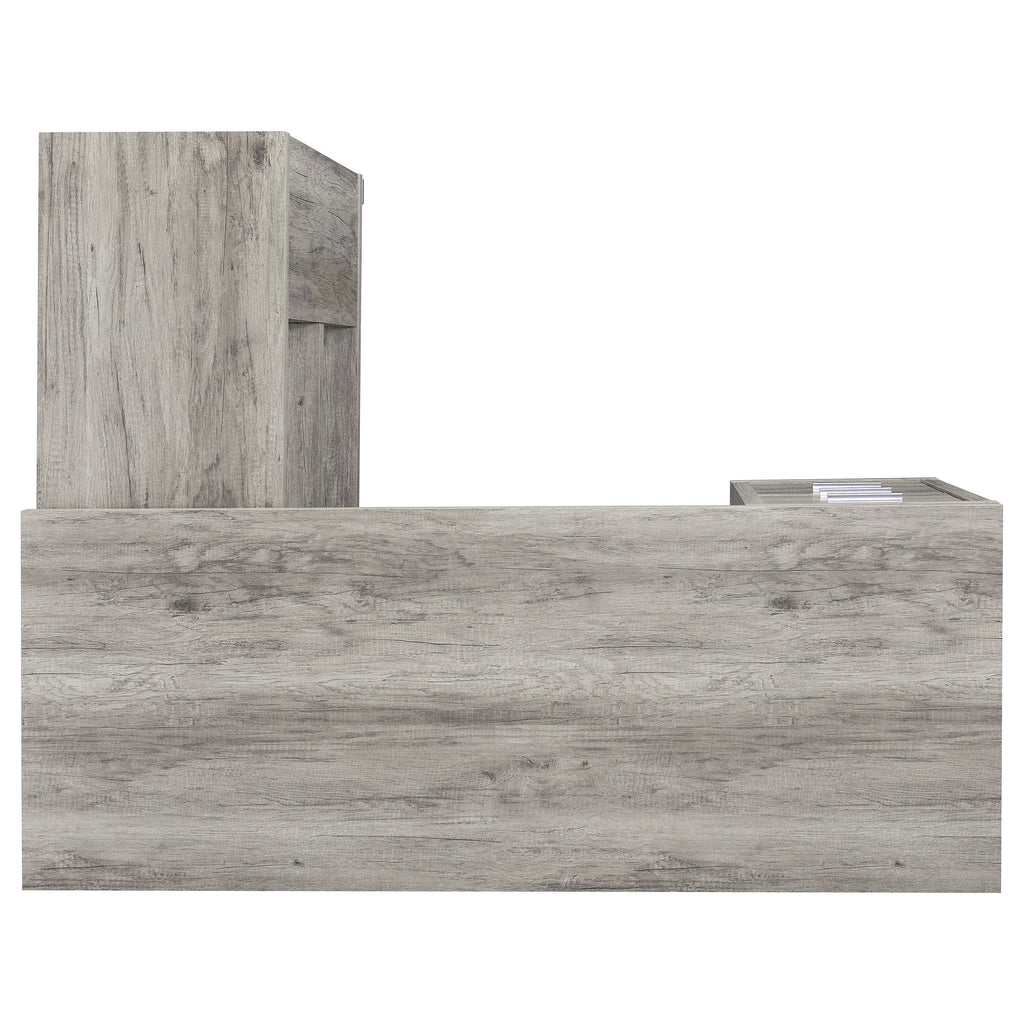 Tona Grey Driftwood 3-Drawer L-shape Desk