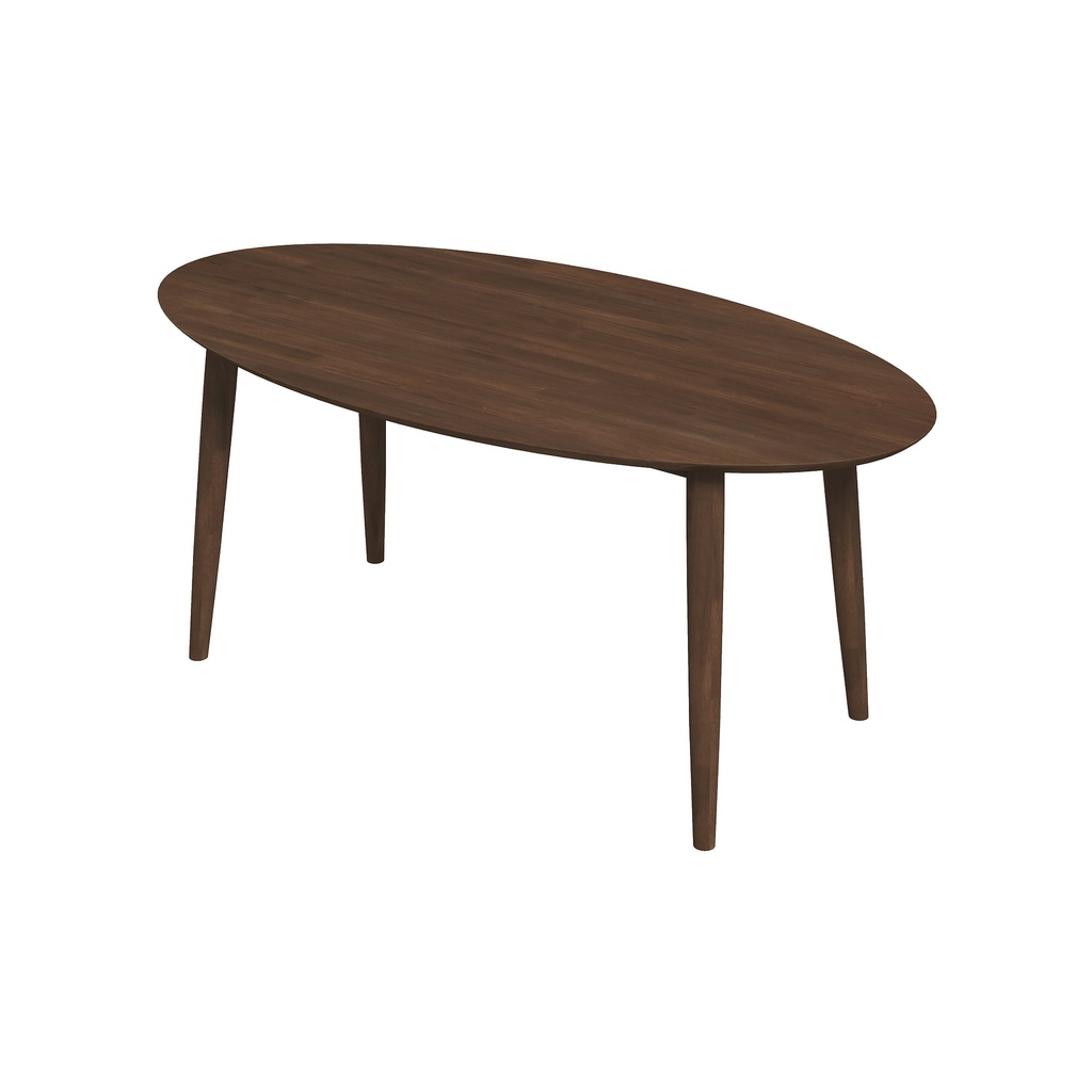 Ada Mid Century Modern Solid Wood Walnut Oval Dining Table for Dining Room or Kitchen 29.5'H x 35.4'D x 66.9'W Kitchen Dining Room Dinner Pedestal Table,Space Saving Wood Kitchen & Dining Room