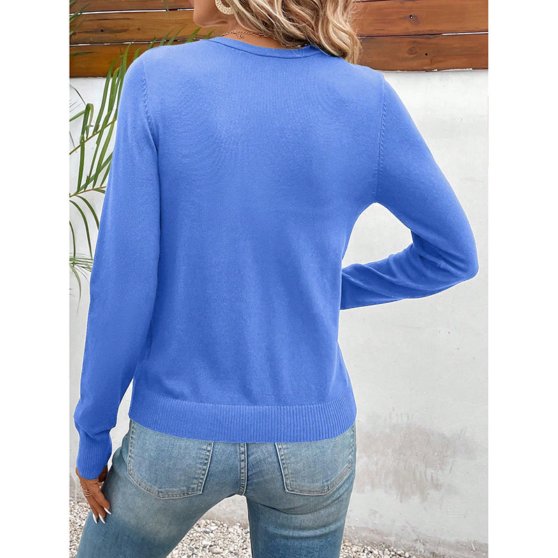 Women’s V‑Neck Button‑Down Cardigan Knit Sweater