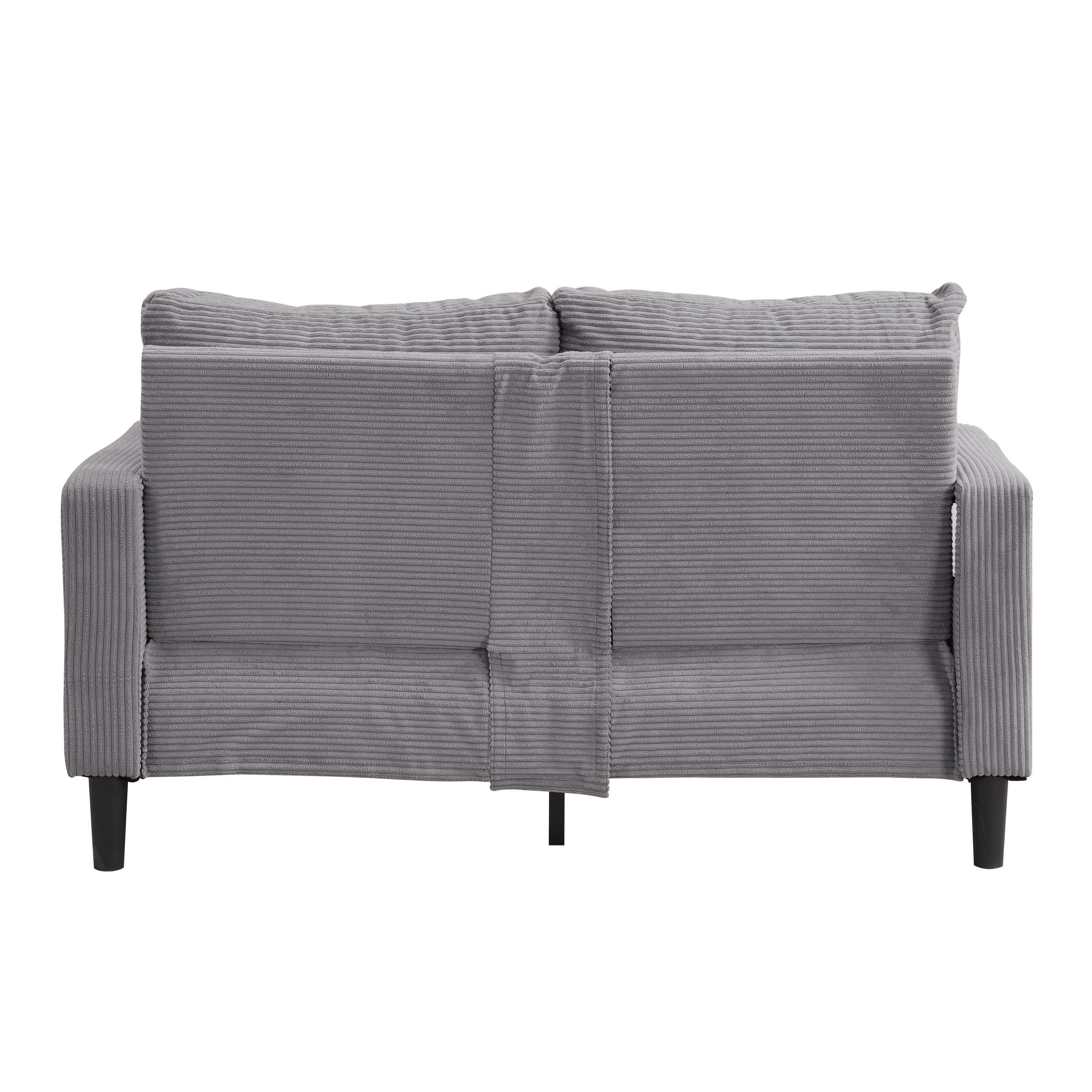 Modern Upholstered Light Gray Loveseat Sofa with Wooden Frame for Small Spaces